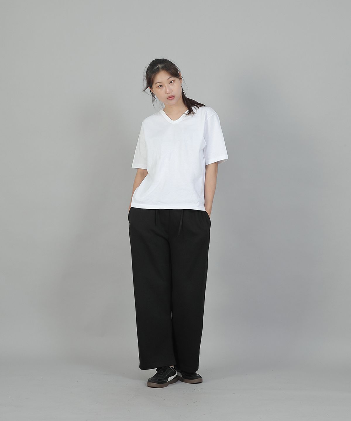 세인트크루(SAINTCREW) 소프트 밴딩 와이드팬츠 ESB-384 블랙블랙