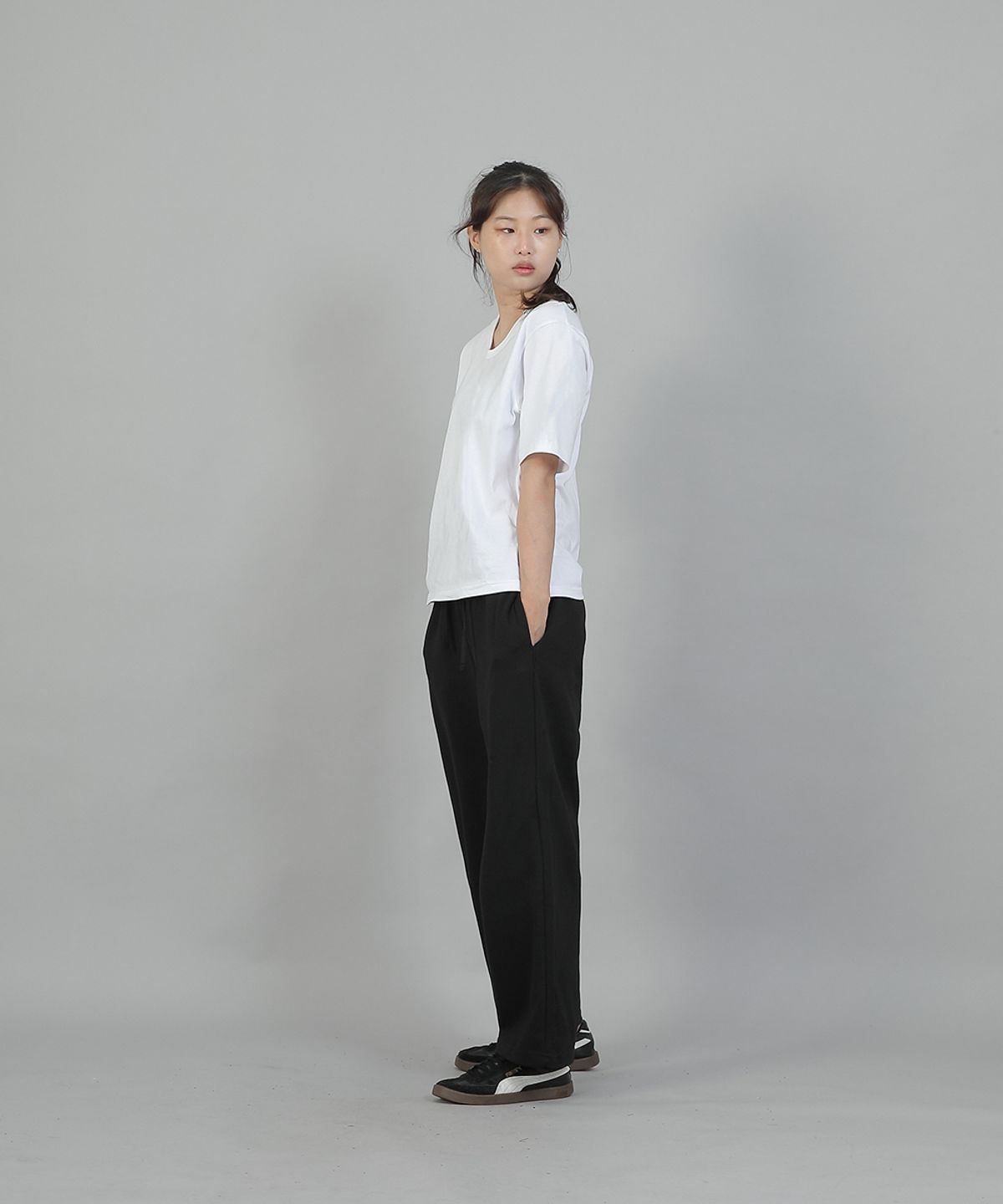 세인트크루(SAINTCREW) 소프트 밴딩 와이드팬츠 ESB-384 블랙블랙