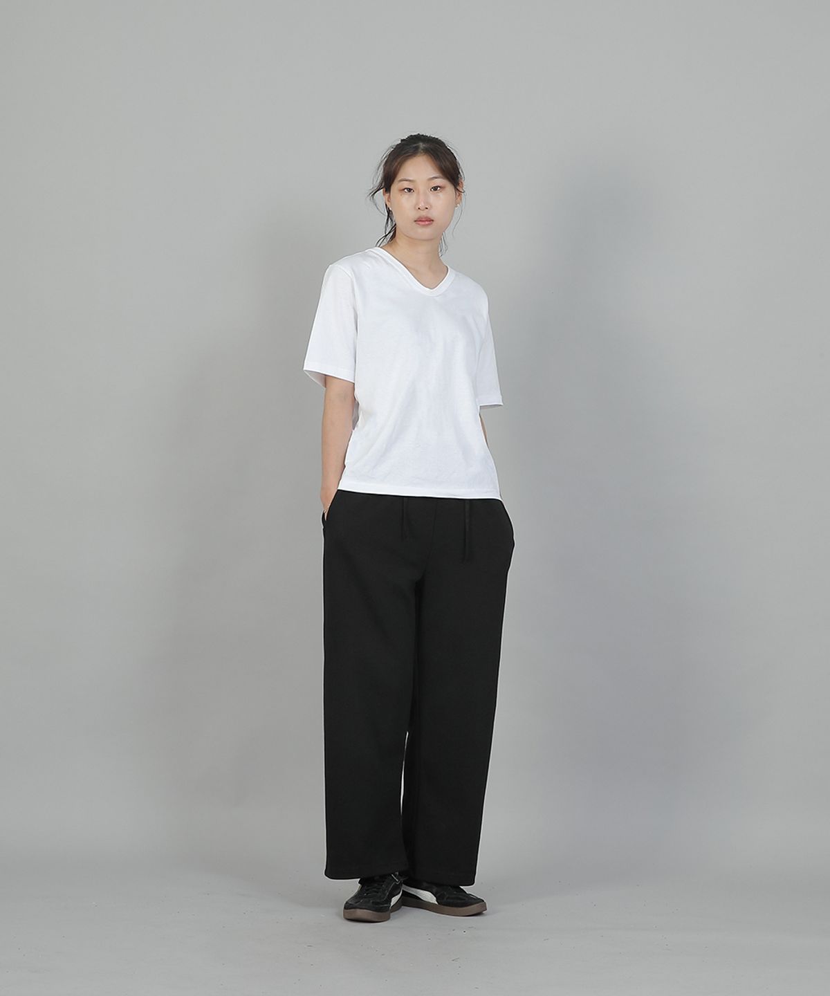 세인트크루(SAINTCREW) 소프트 밴딩 와이드팬츠 ESB-384 블랙블랙