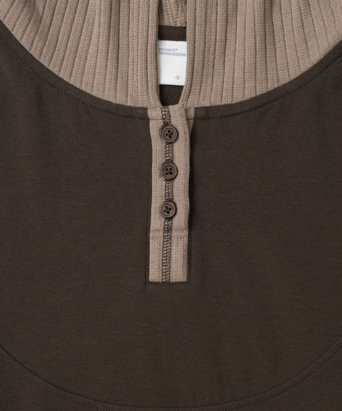 더콜디스트모먼트(THE COLDEST MOMENT) TCM button placket hoodie (brown)