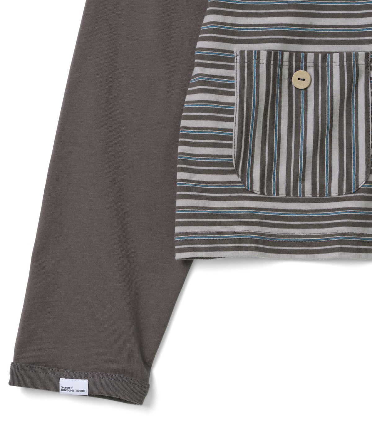 더콜디스트모먼트(THE COLDEST MOMENT) (w) TCM mix panel long sleeve (brown)