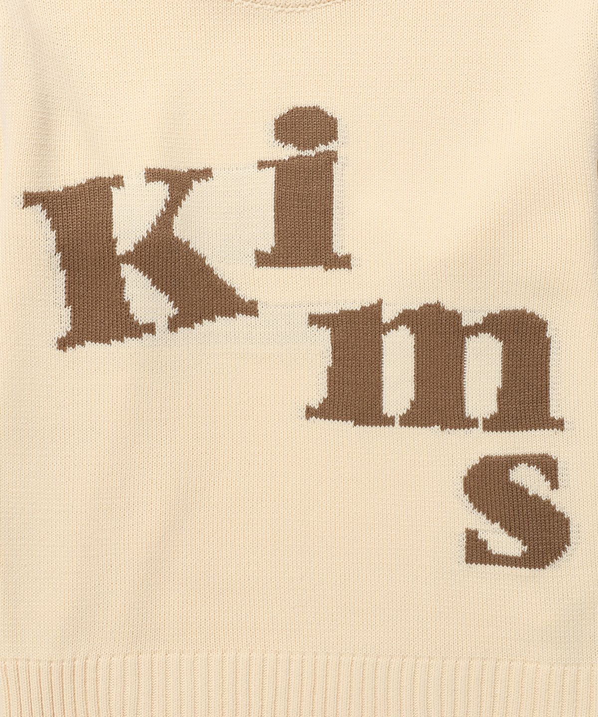 킴스 프레시 코튼 마켓(KIMS FRESH COTTON MARKET) (Unisex) Messy Alpha Logo Sweater Ivory