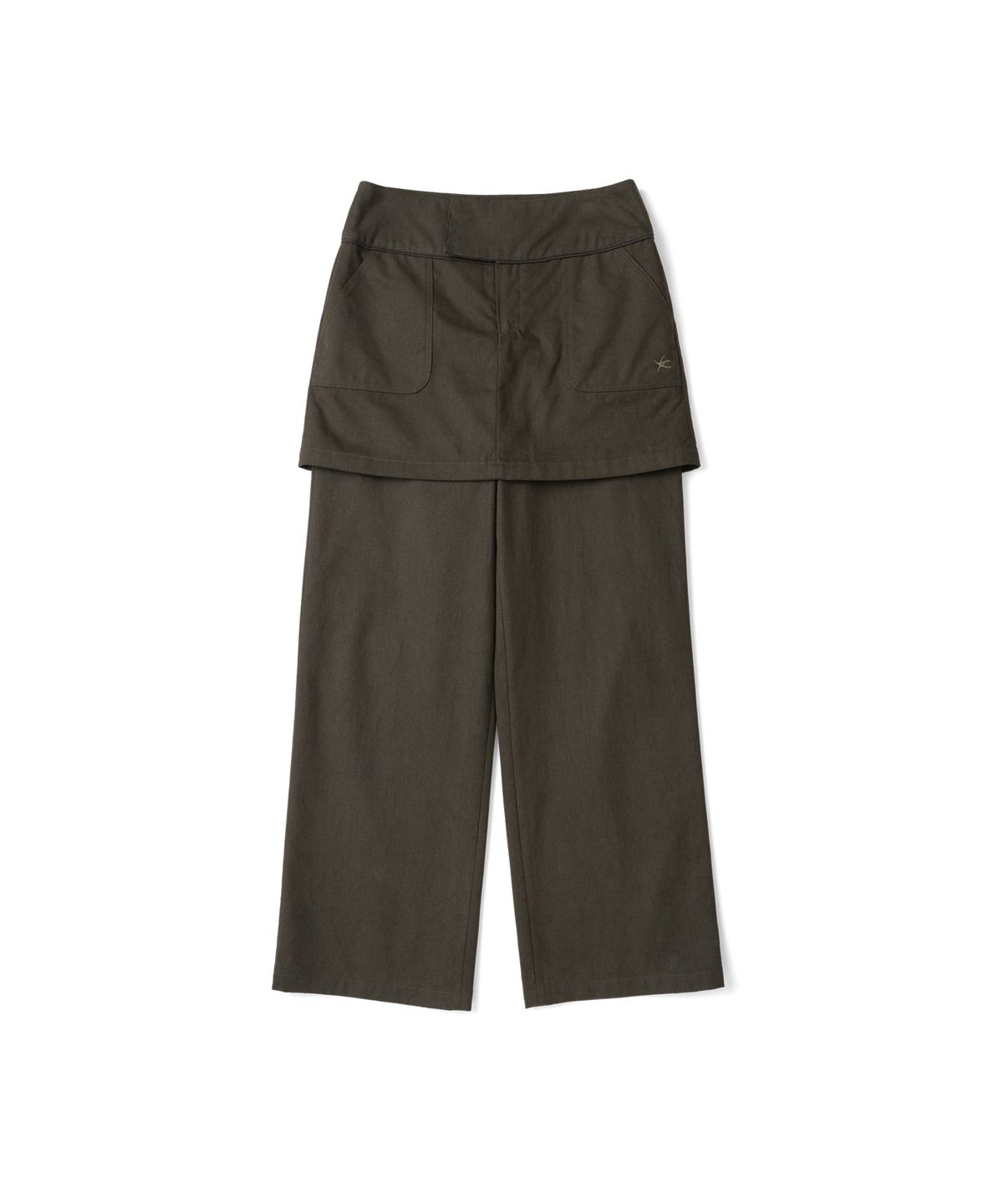 더콜디스트모먼트(THE COLDEST MOMENT) (w) TCM skirt layered pants (brown)