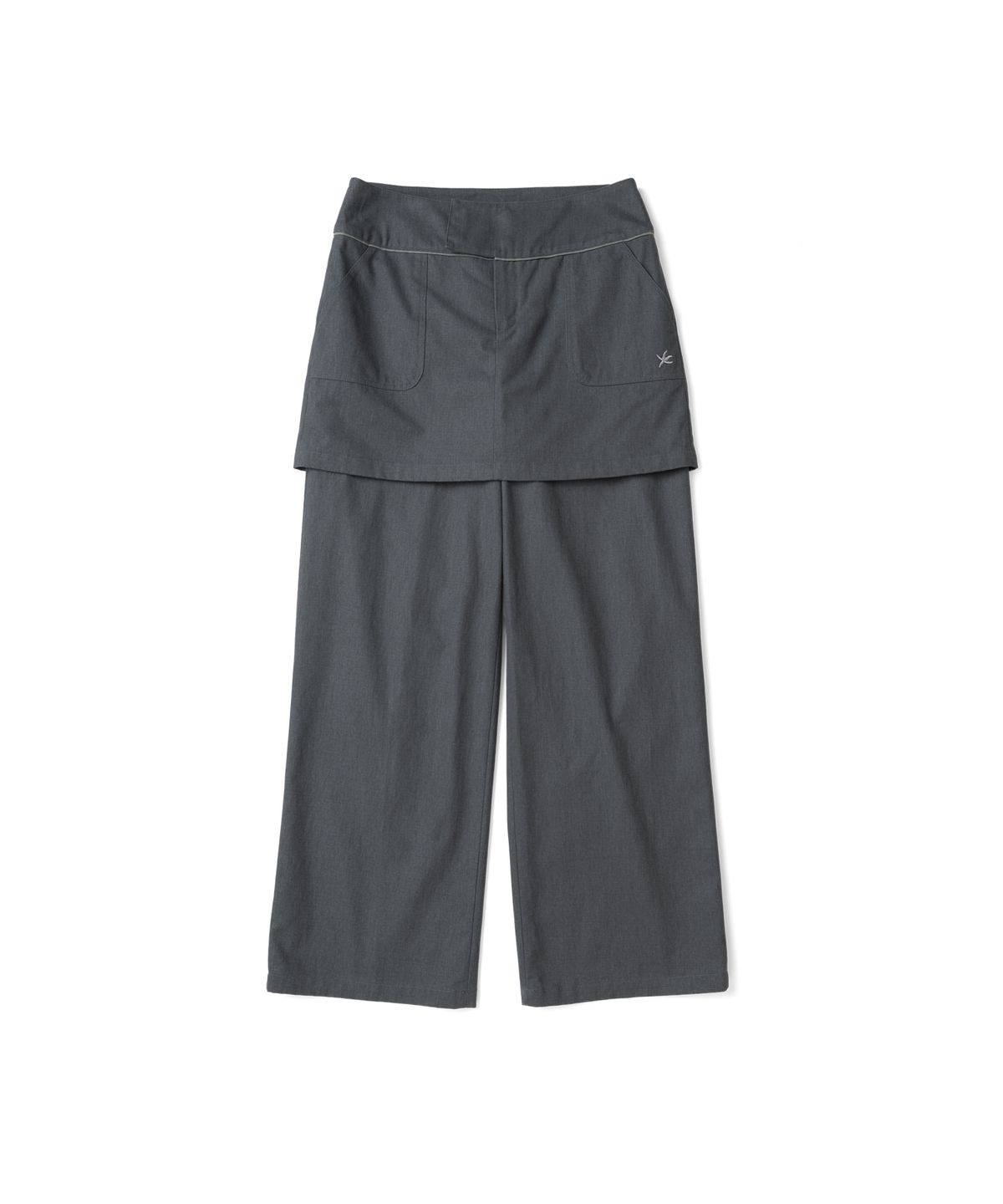 더콜디스트모먼트(THE COLDEST MOMENT) (w) TCM skirt layered pants (charcoal)