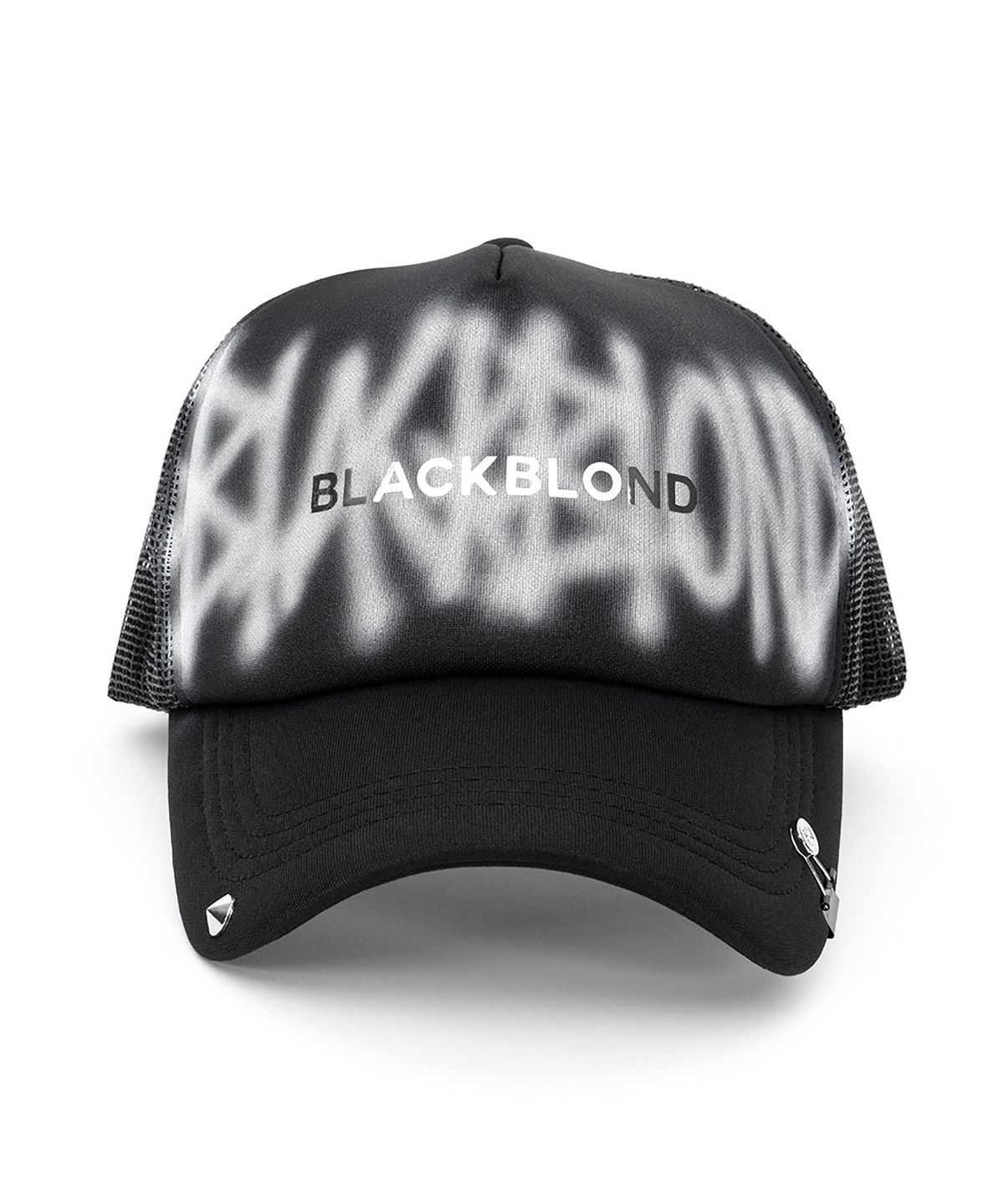블랙블론드(BLACKBLOND) 비비디 그래피티 메탈 로고 트러커 메쉬 캡 다크버전 (블랙)