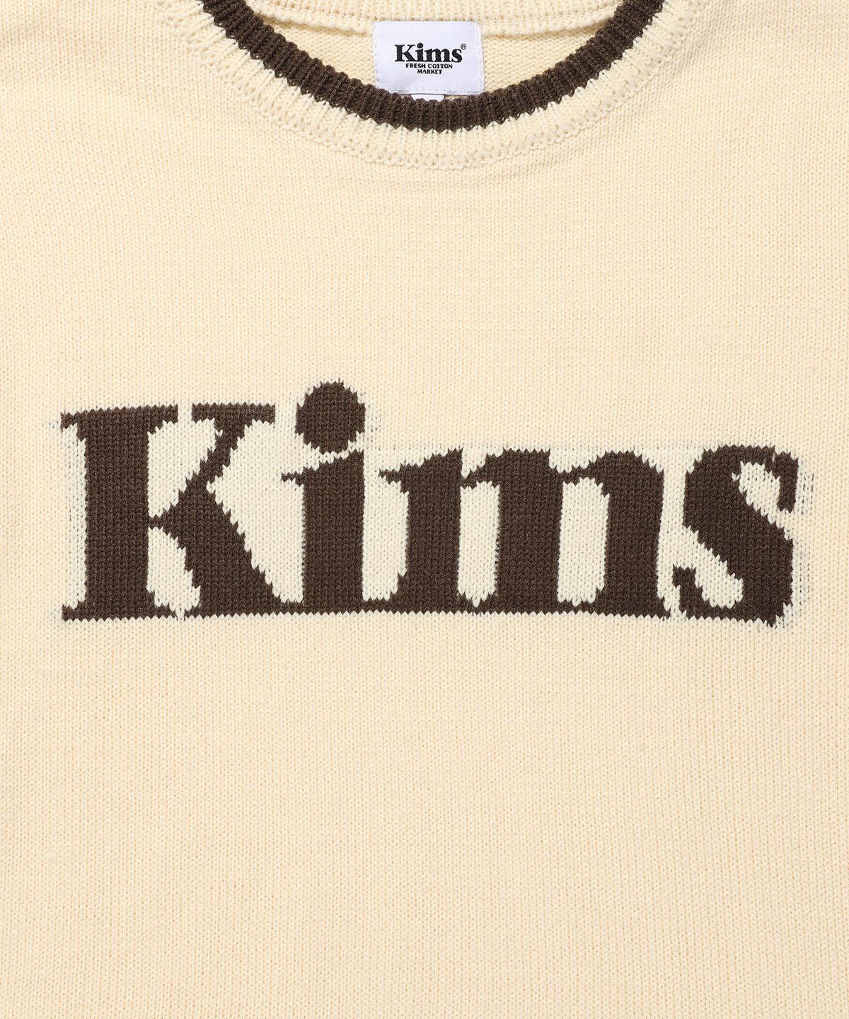 킴스 프레시 코튼 마켓(KIMS FRESH COTTON MARKET) (Unisex) Kims Bam Logo Sweater Ivory