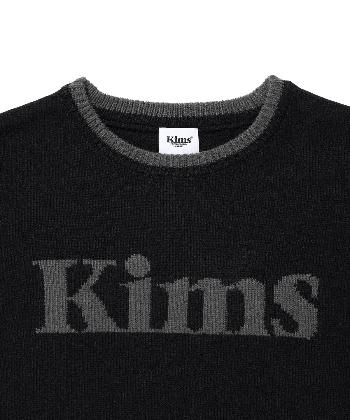 킴스 프레시 코튼 마켓(KIMS FRESH COTTON MARKET) (Unisex) Kims Bam Logo Sweater Black