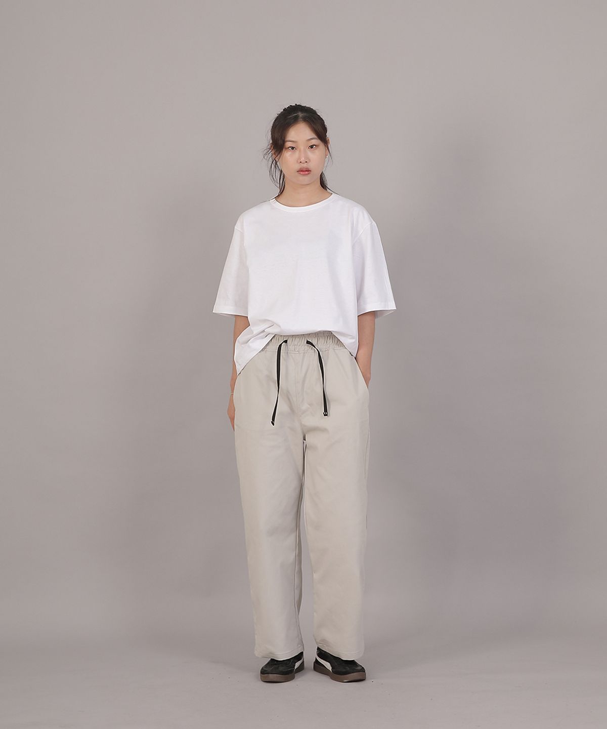 세인트크루(SAINTCREW) 포켓리스 워크 밴딩 와이드팬츠 EWW-385 오트밀