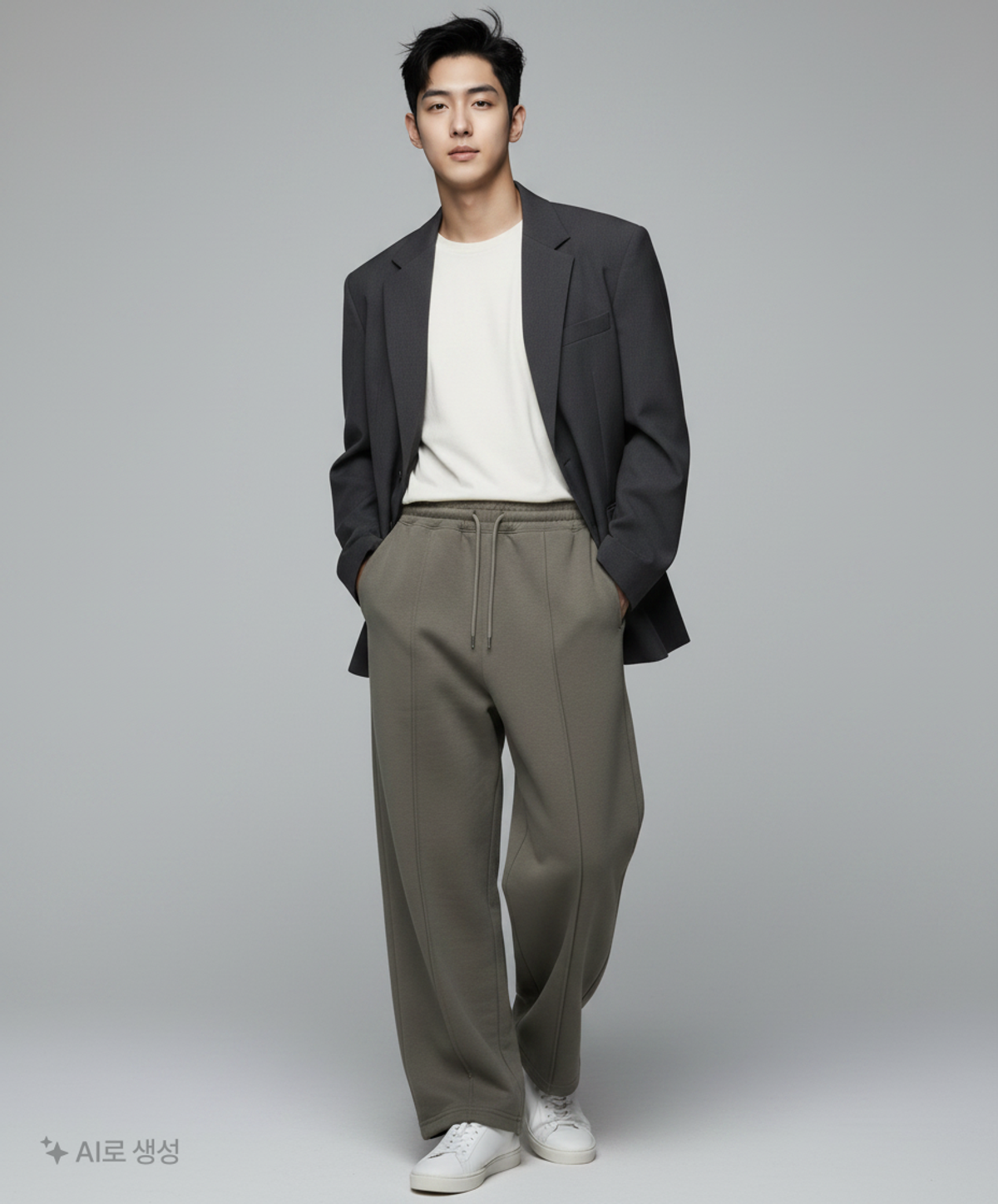 엑스오엑스(XOX) 세미 와이드 스트링 스웻 팬츠 [D/GREY] M