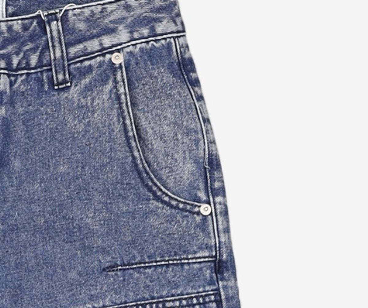 크리틱(CRITIC) HALF DOUBLE KNEE POCKET DENIM PANTS MEDIUM INDIGO S