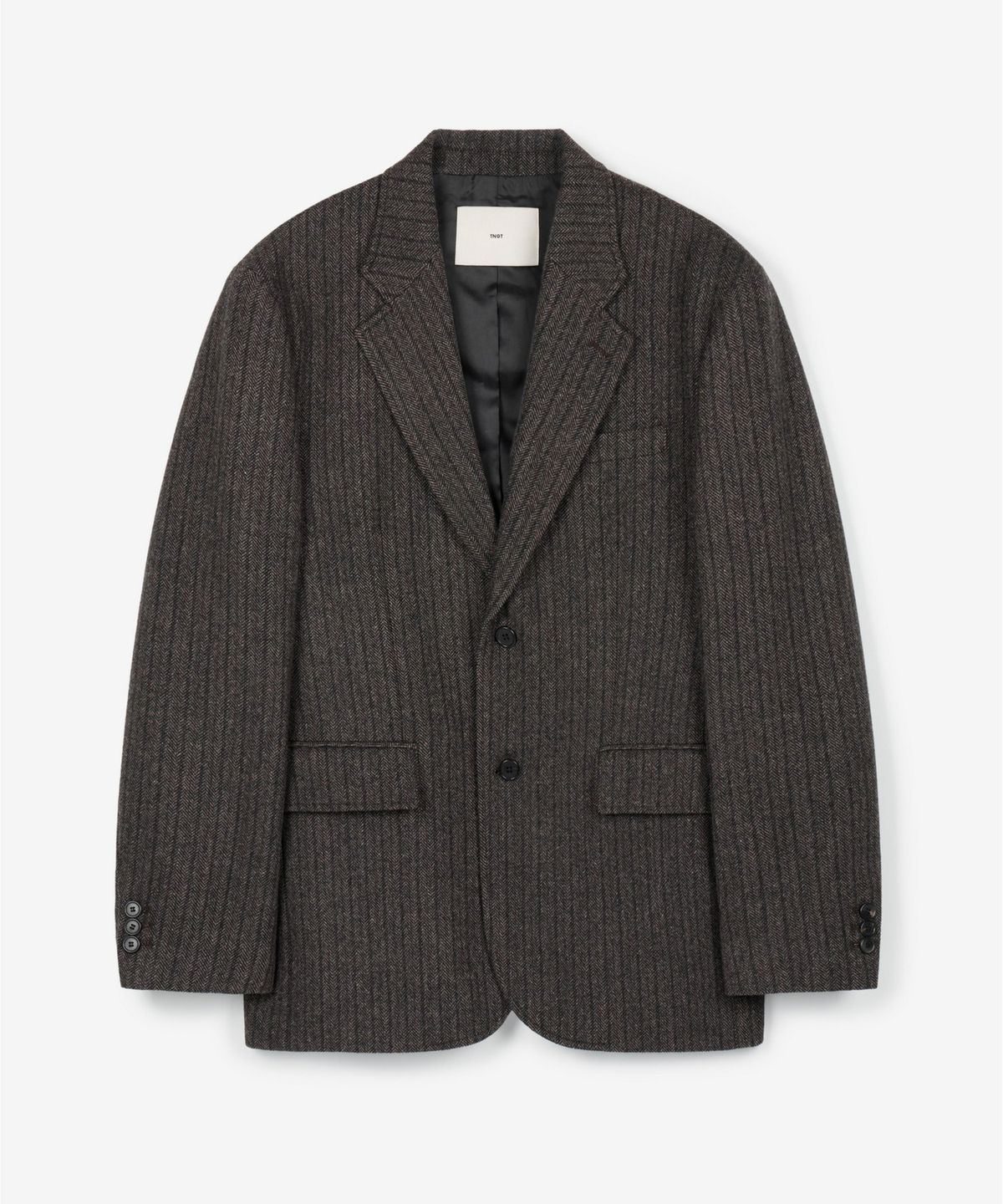 티엔지티(TNGT) [SET] Redford Wool Herringbone Jacket & Tapered-Fit Pants (Grey) 0TJA6F104G2