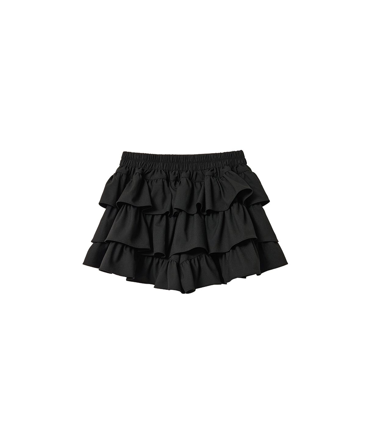 렌세(RENSE) Corset Tiered Skirt Pants Black