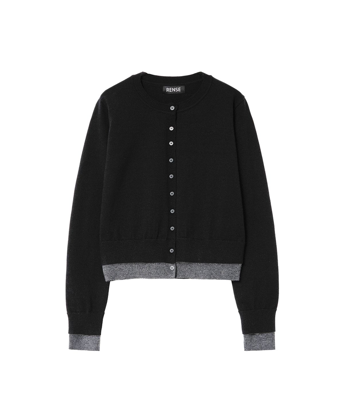 렌세(RENSE) Double Layered Cardigan Black