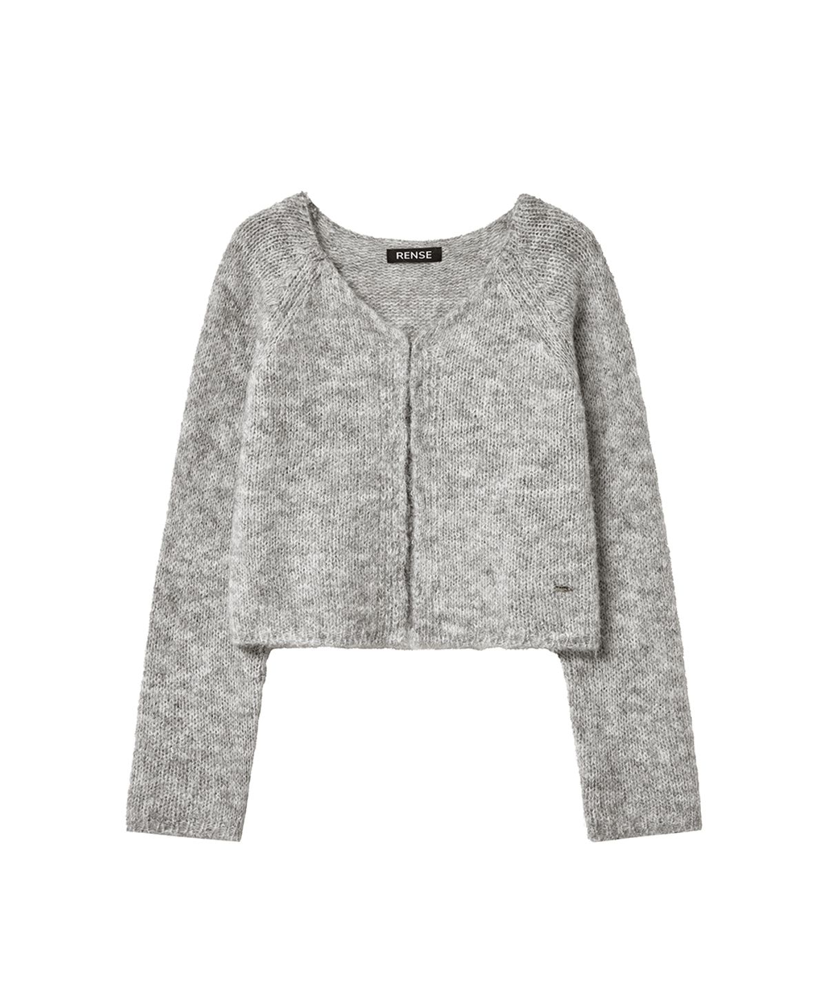 렌세(RENSE) V Hook Cardigan Melange Gray