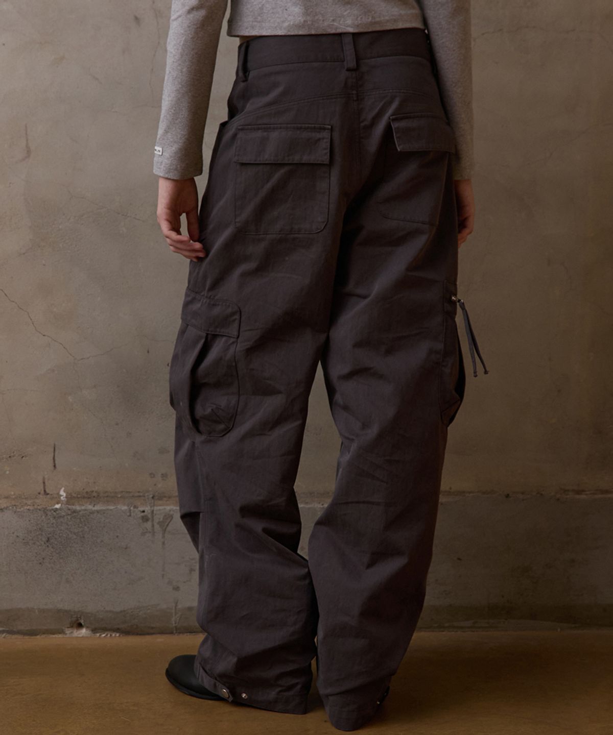 렌세(RENSE) Washed Cargo Pants Charcoal
