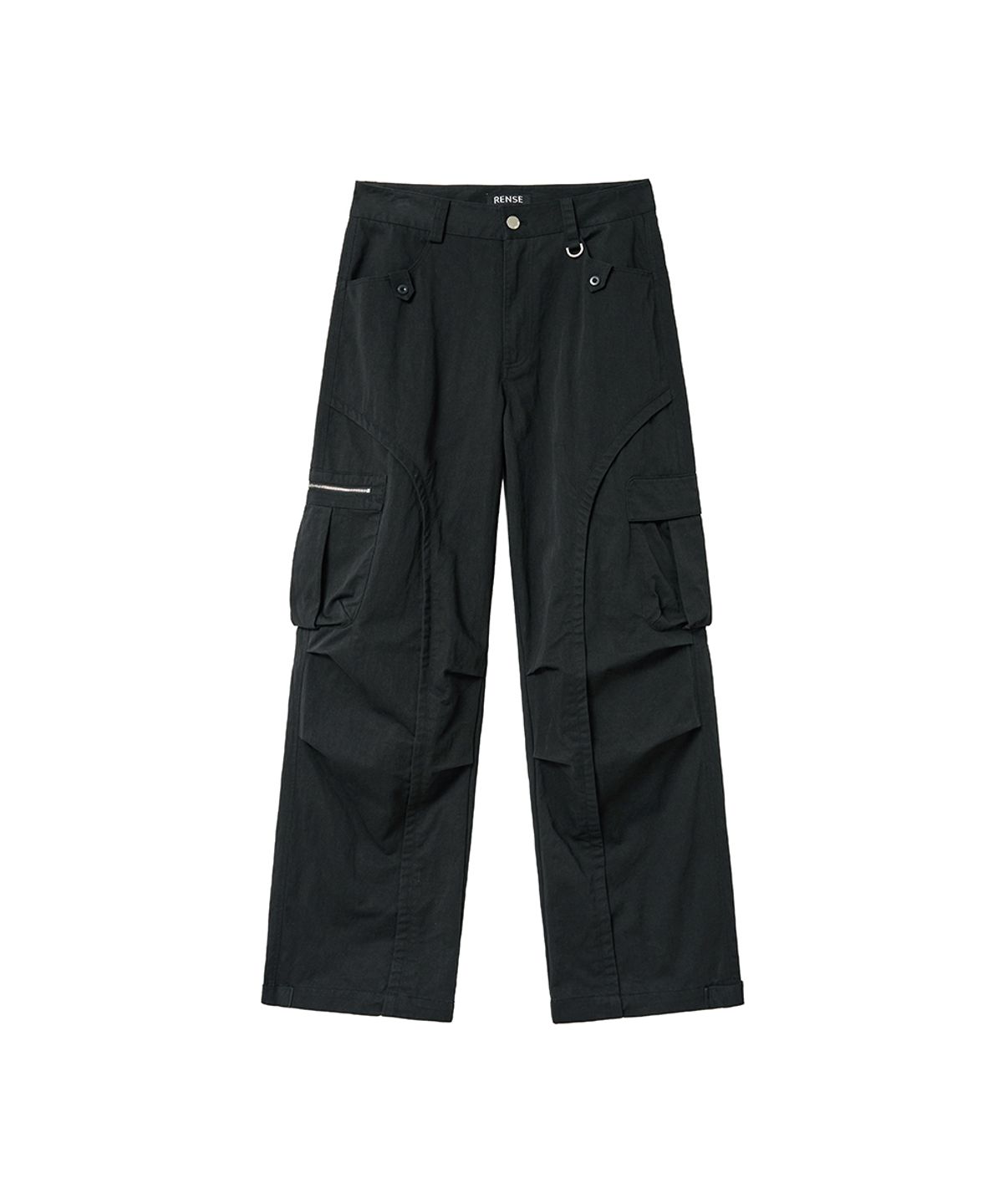 렌세(RENSE) Washed Cargo Pants Black