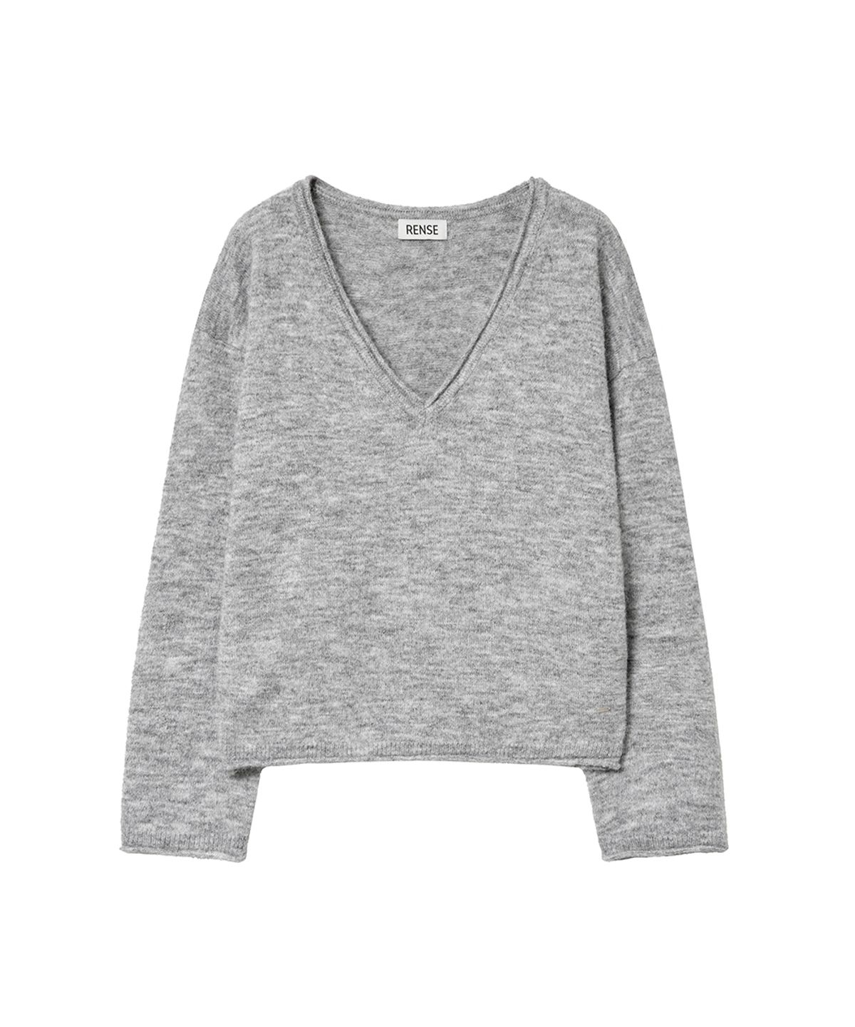 렌세(RENSE) Deep V-Neck Knit Melange Gray