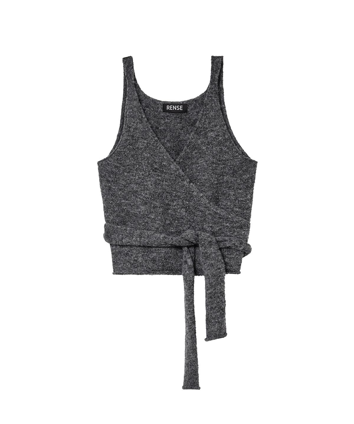 렌세(RENSE) Layered Knit Bustier Charcoal