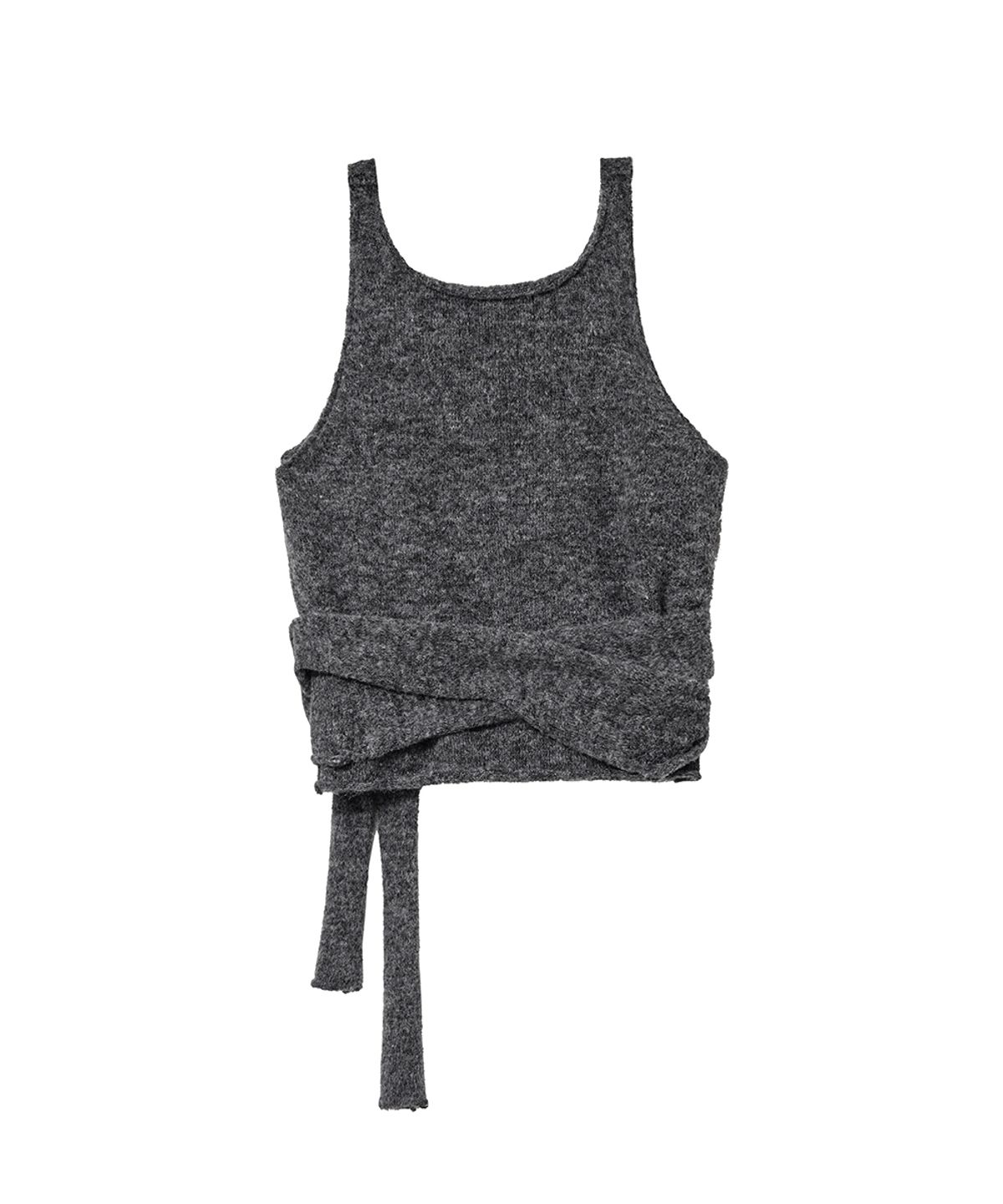 렌세(RENSE) Layered Knit Bustier Charcoal
