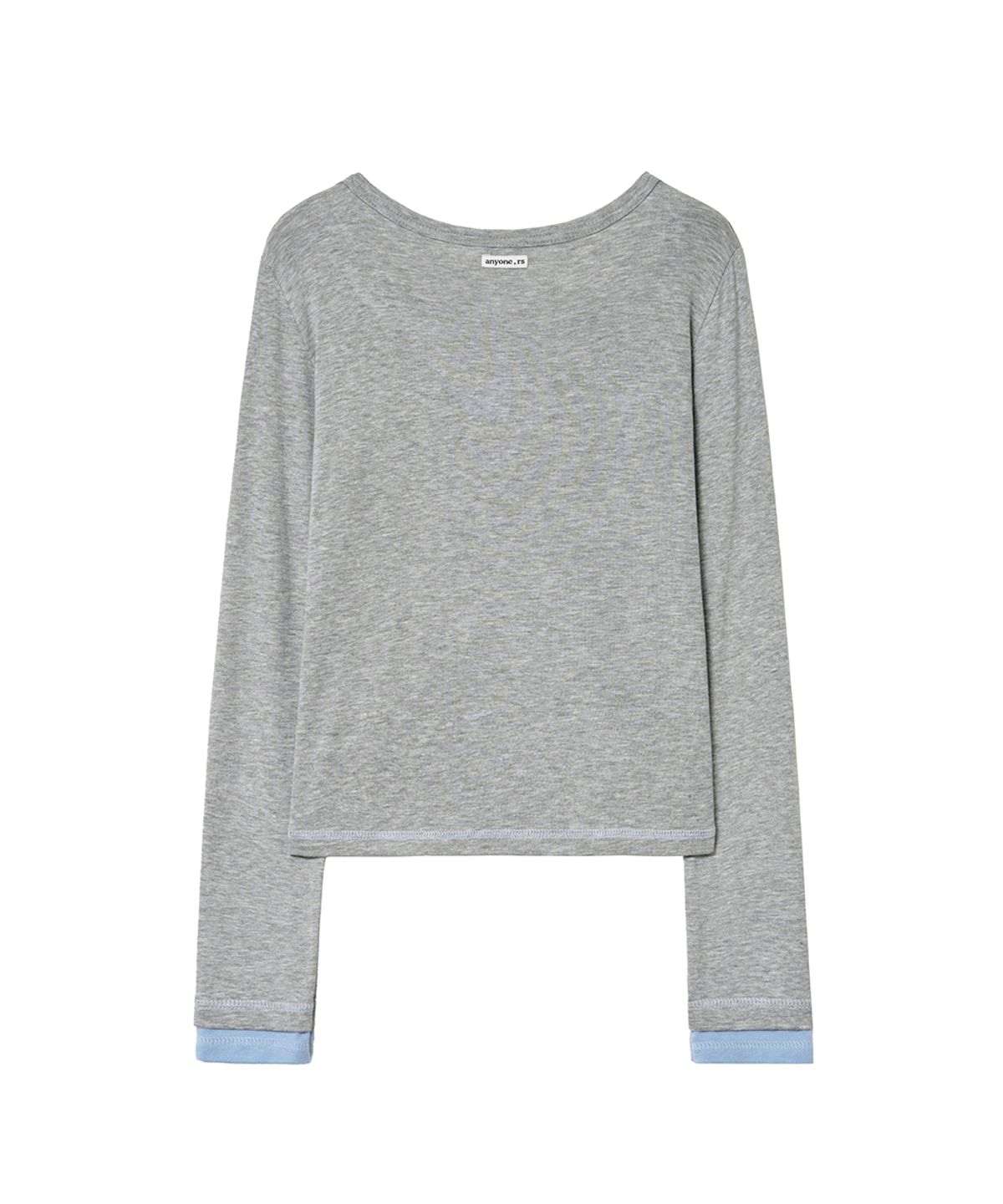 렌세(RENSE) U-Neck Layered Long Sleeve Melange Gray