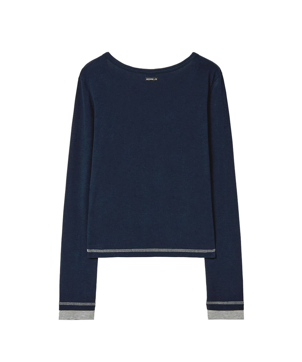 렌세(RENSE) U-Neck Layered Long Sleeve Navy
