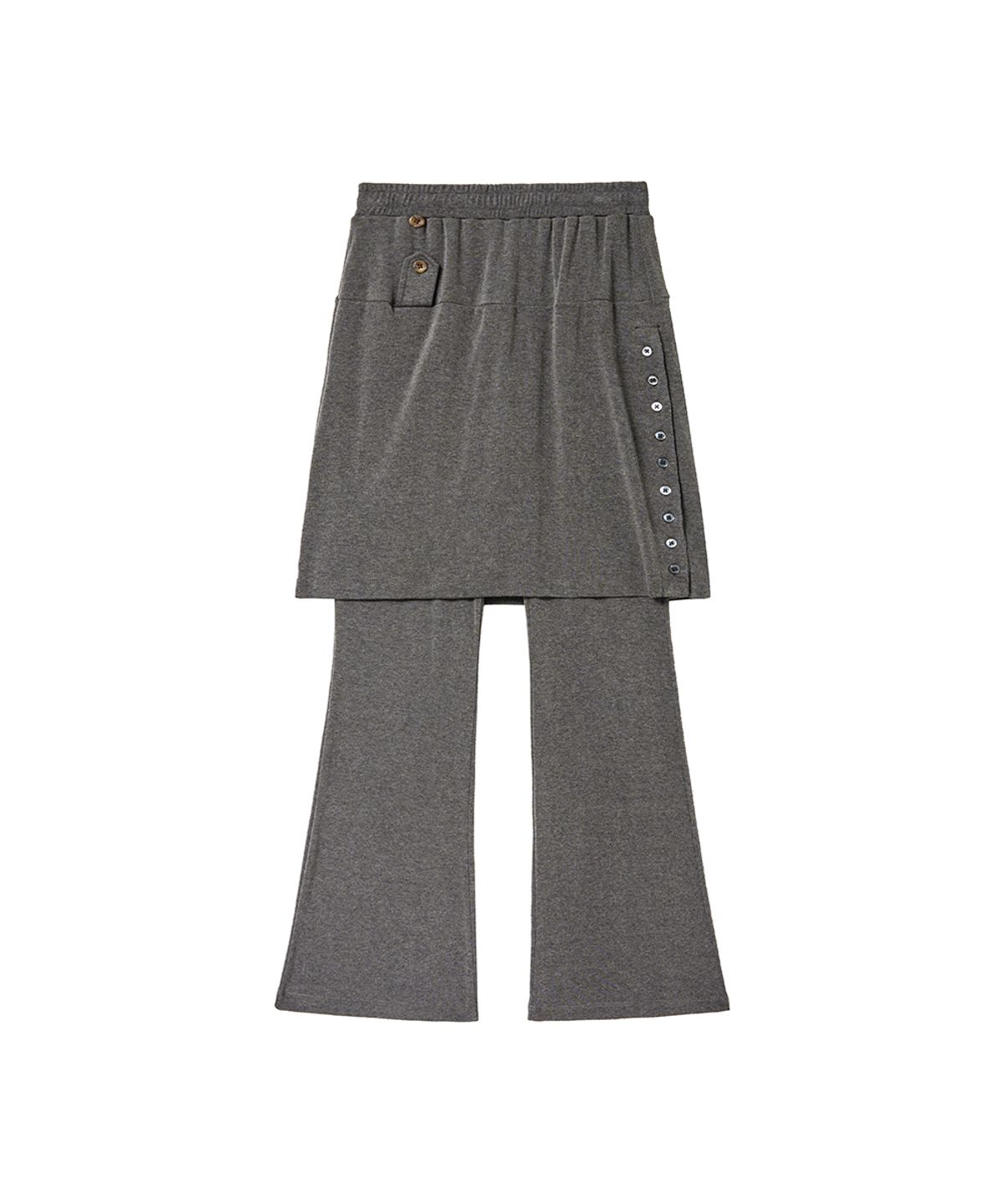 렌세(RENSE) Button Midi Skirt Pants Charcoal