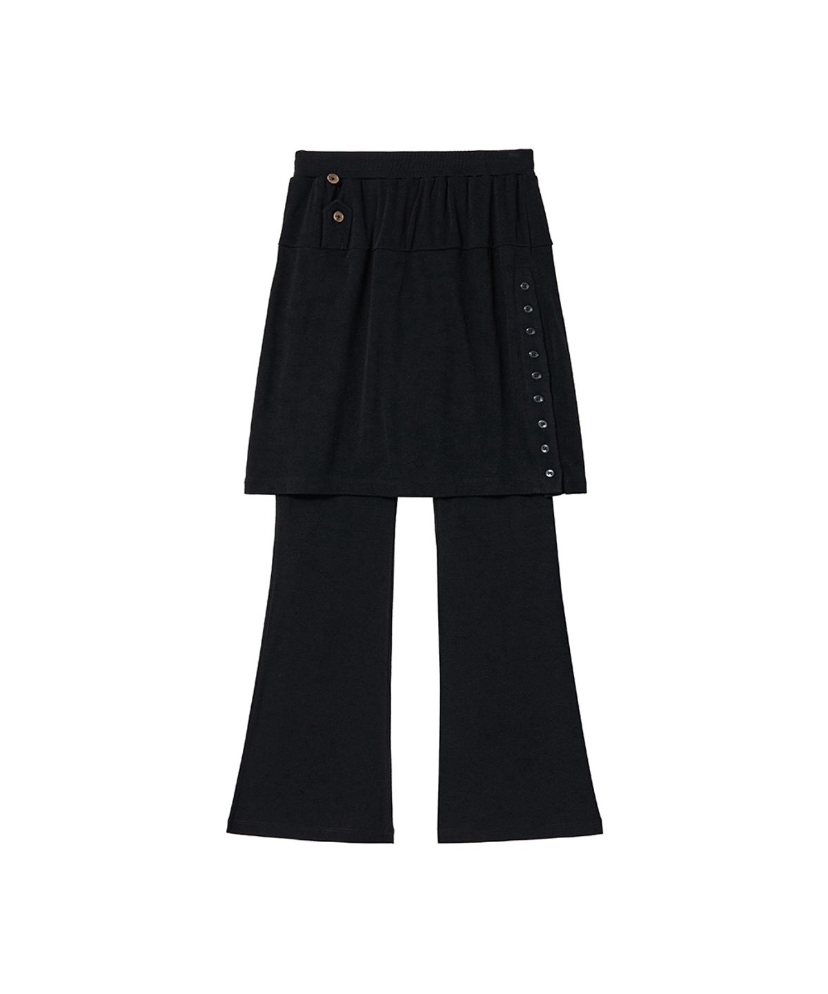 렌세(RENSE) Button Midi Skirt Pants Black