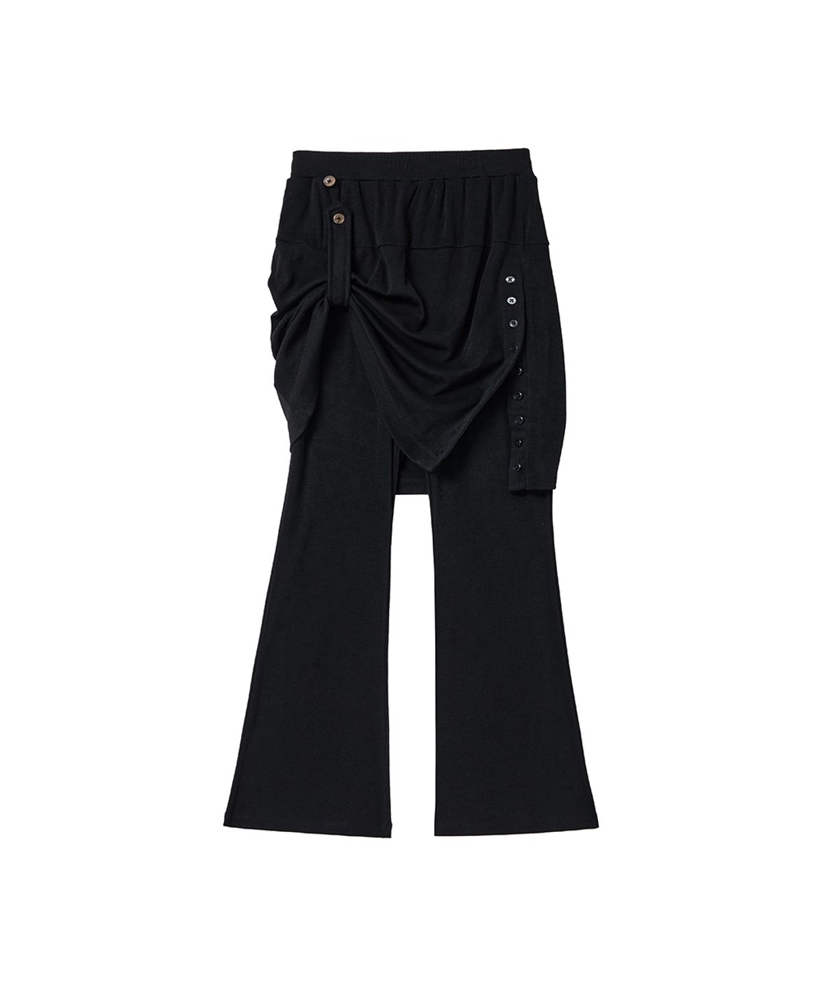 렌세(RENSE) Button Midi Skirt Pants Black