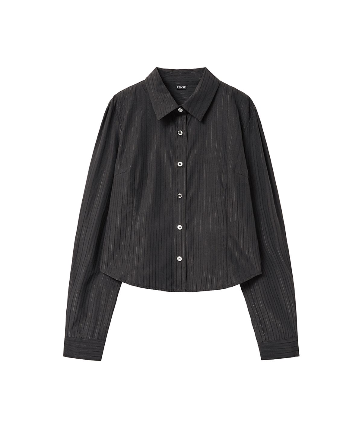 렌세(RENSE) Stripe Slim Shirt Black
