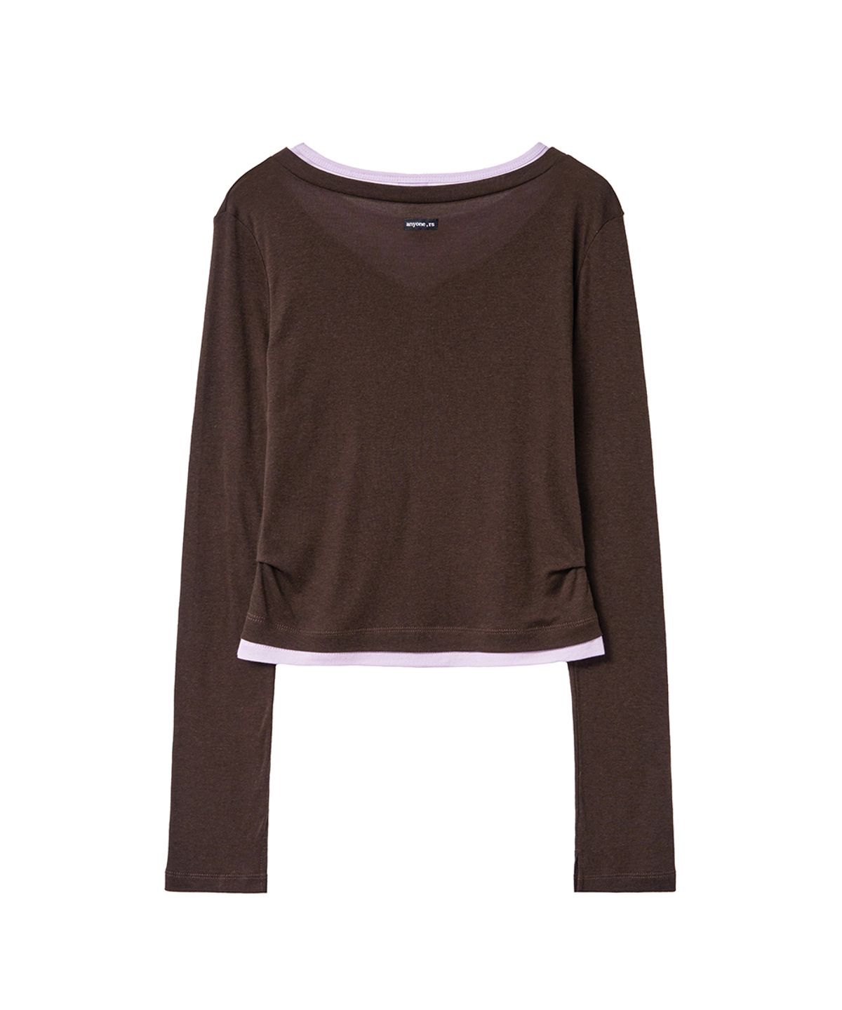 렌세(RENSE) V Layered Tee Brown