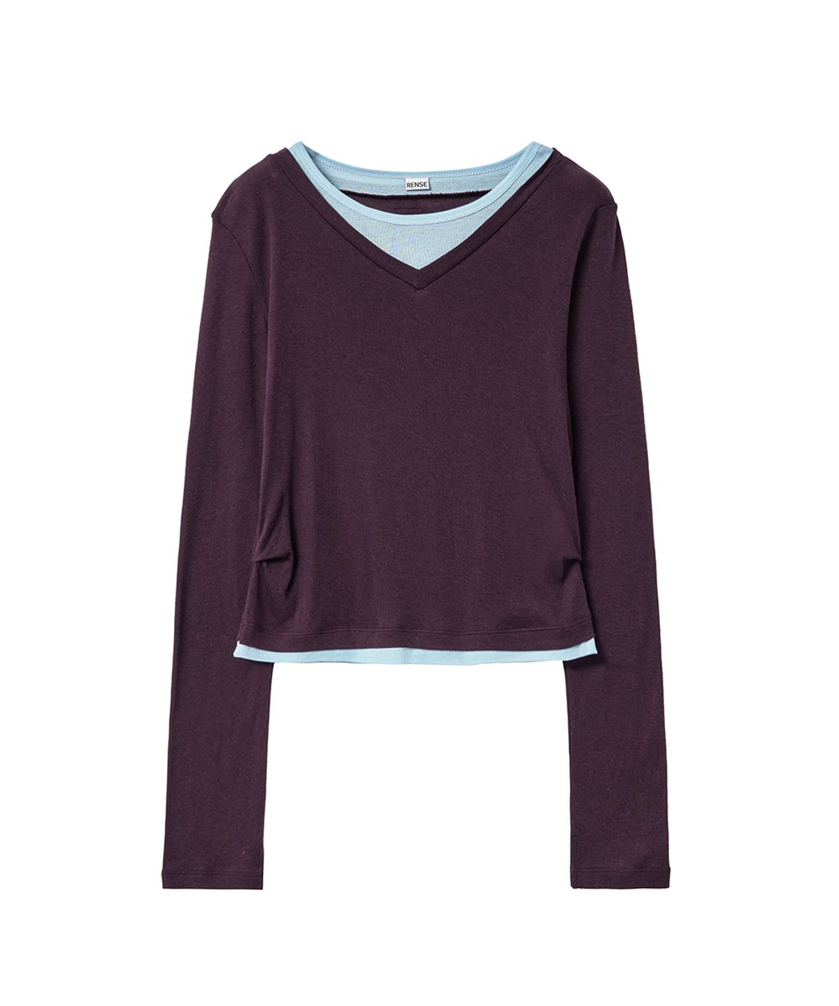 렌세(RENSE) V Layered Tee Purple