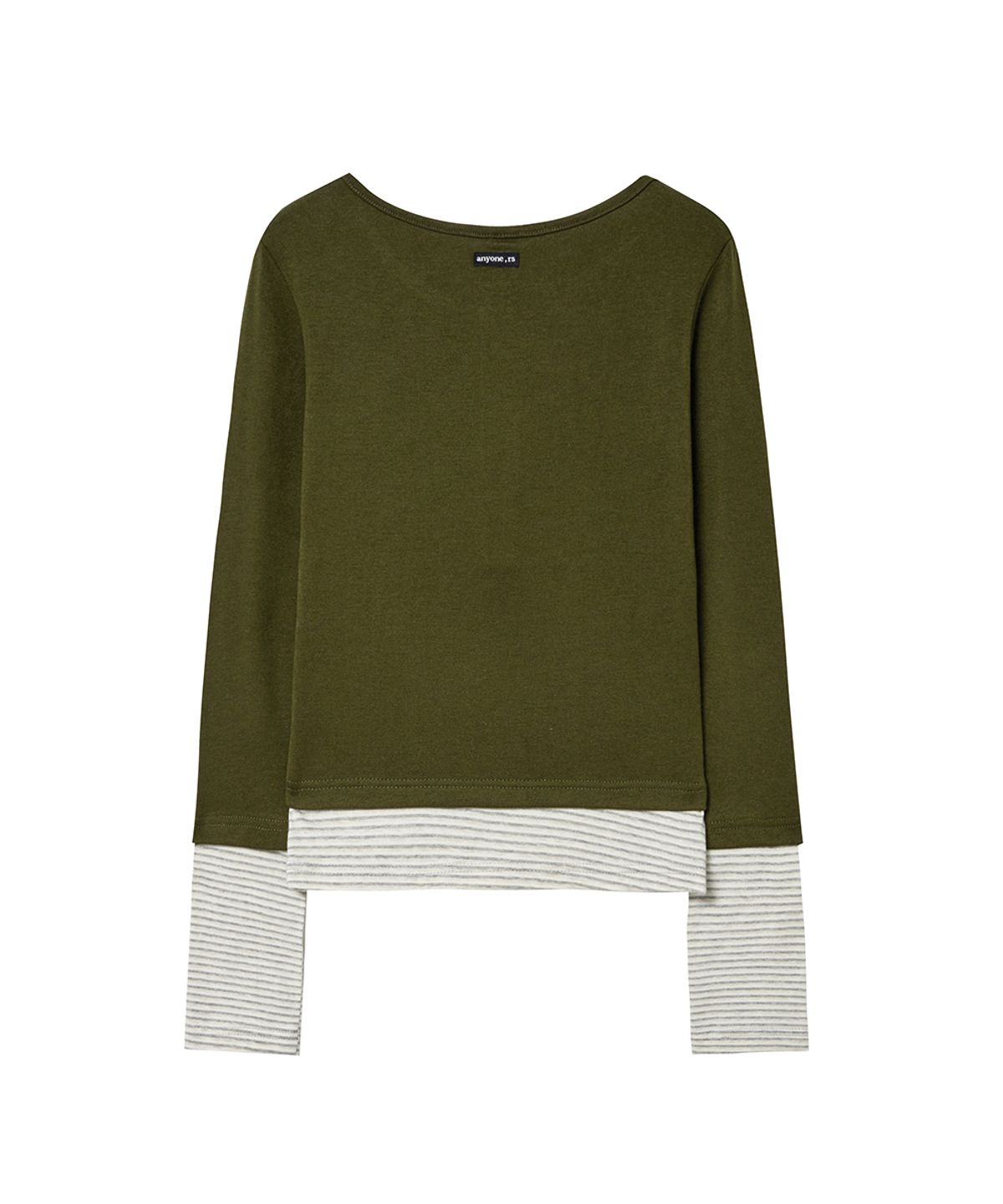 렌세(RENSE) Layered Button Tee Khaki