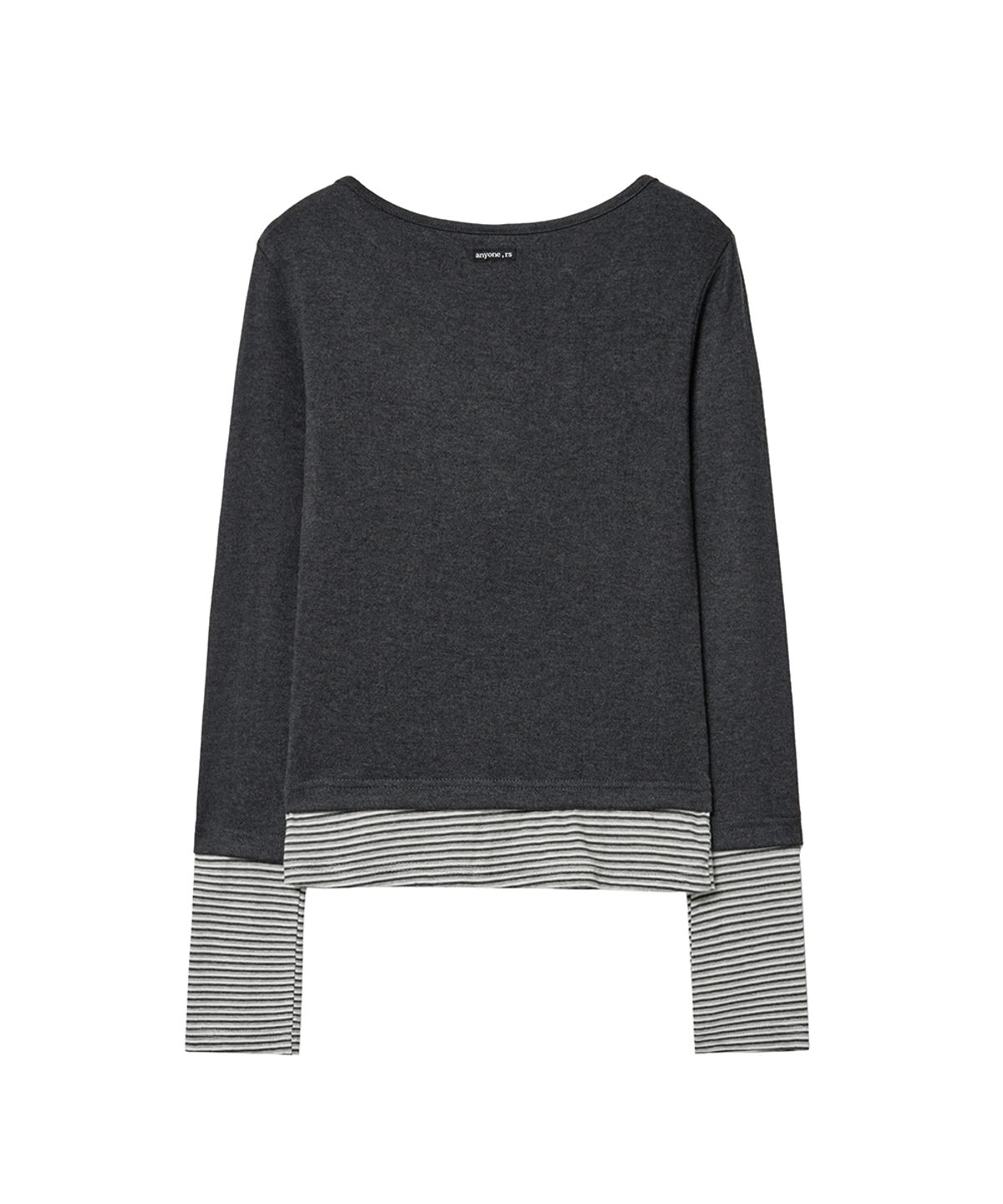 렌세(RENSE) Layered Button Tee Charcoal
