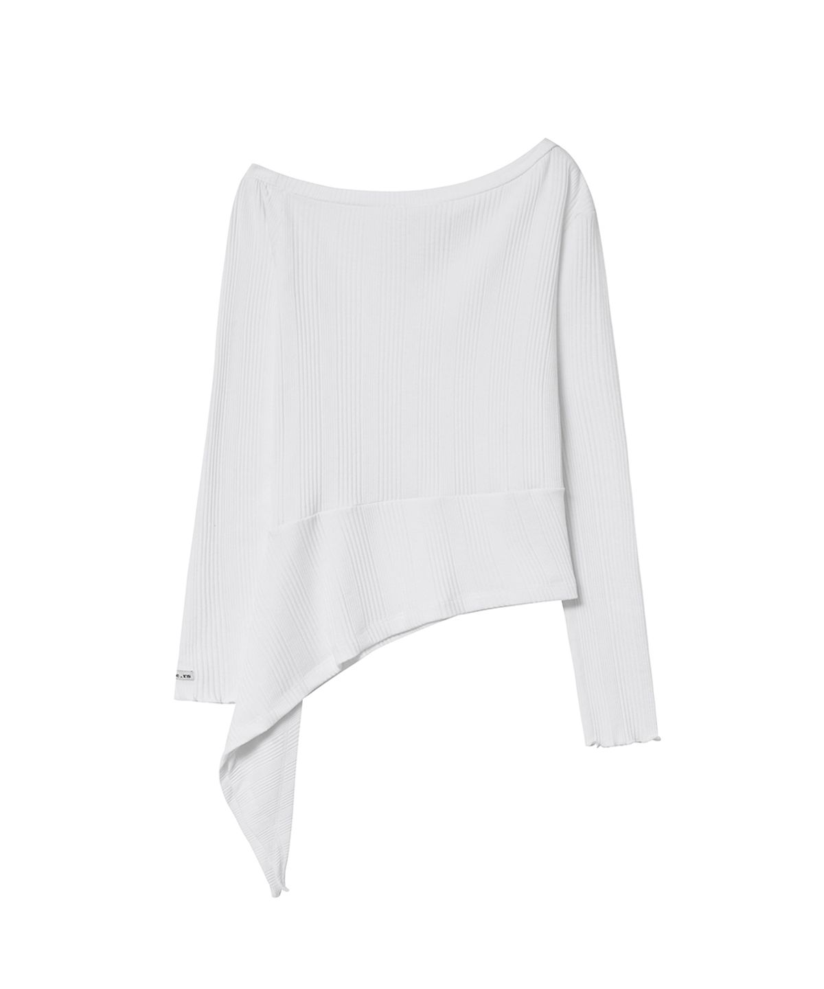 렌세(RENSE) One Shoulder Slit Tee White