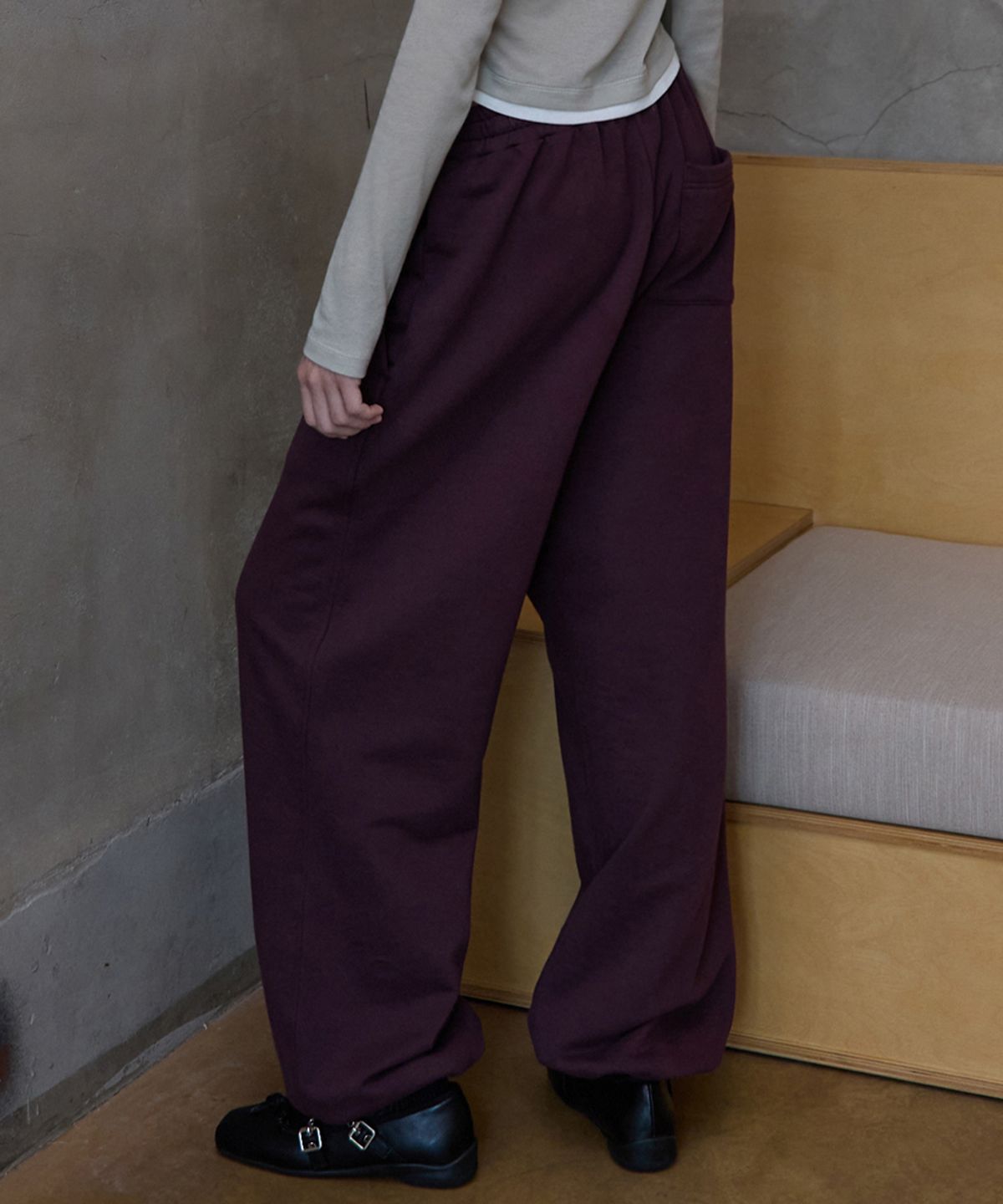 렌세(RENSE) RS String Wide Sweat Pants Purple