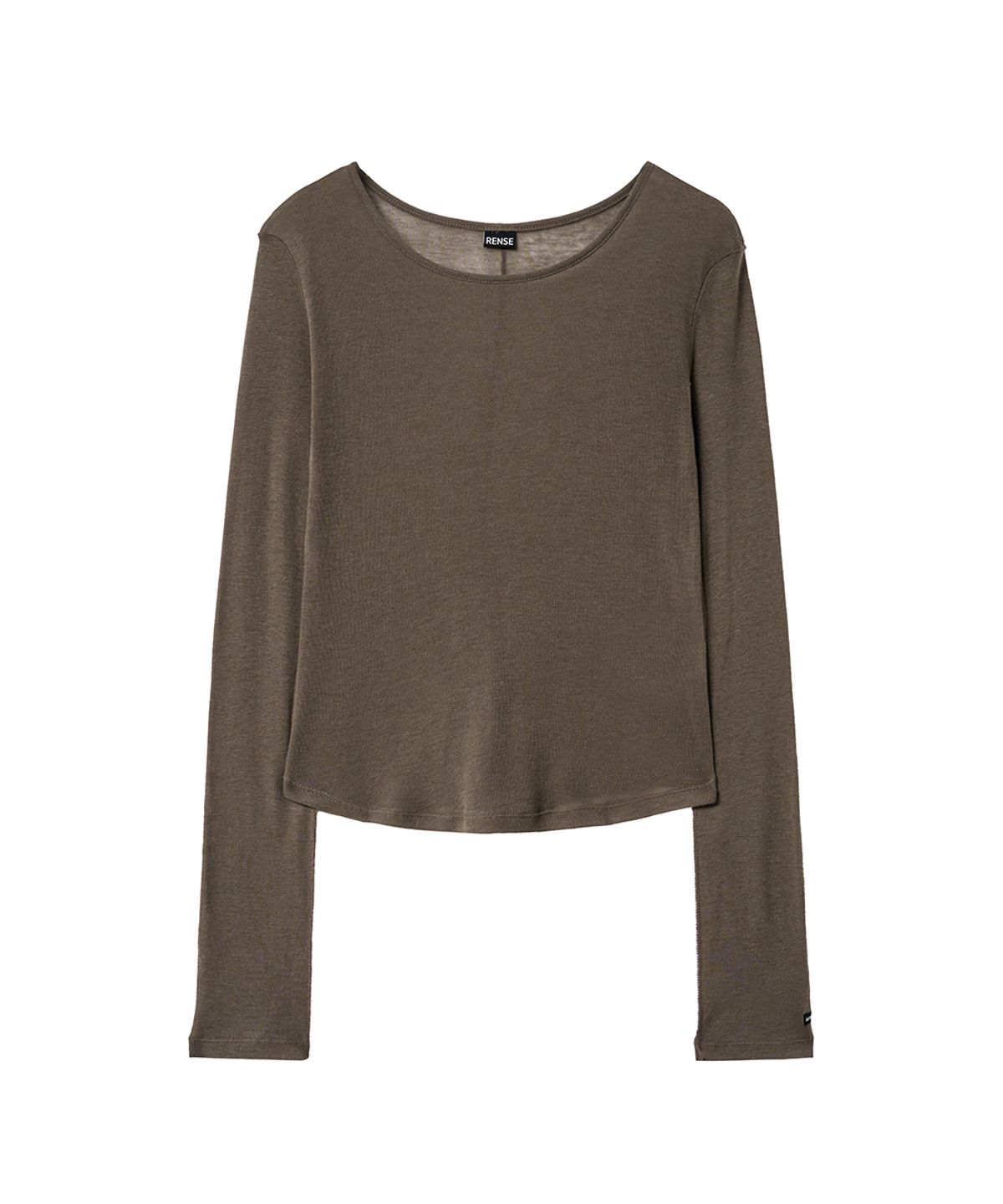 렌세(RENSE) Sheer Layered Long Sleeve Tee Moca