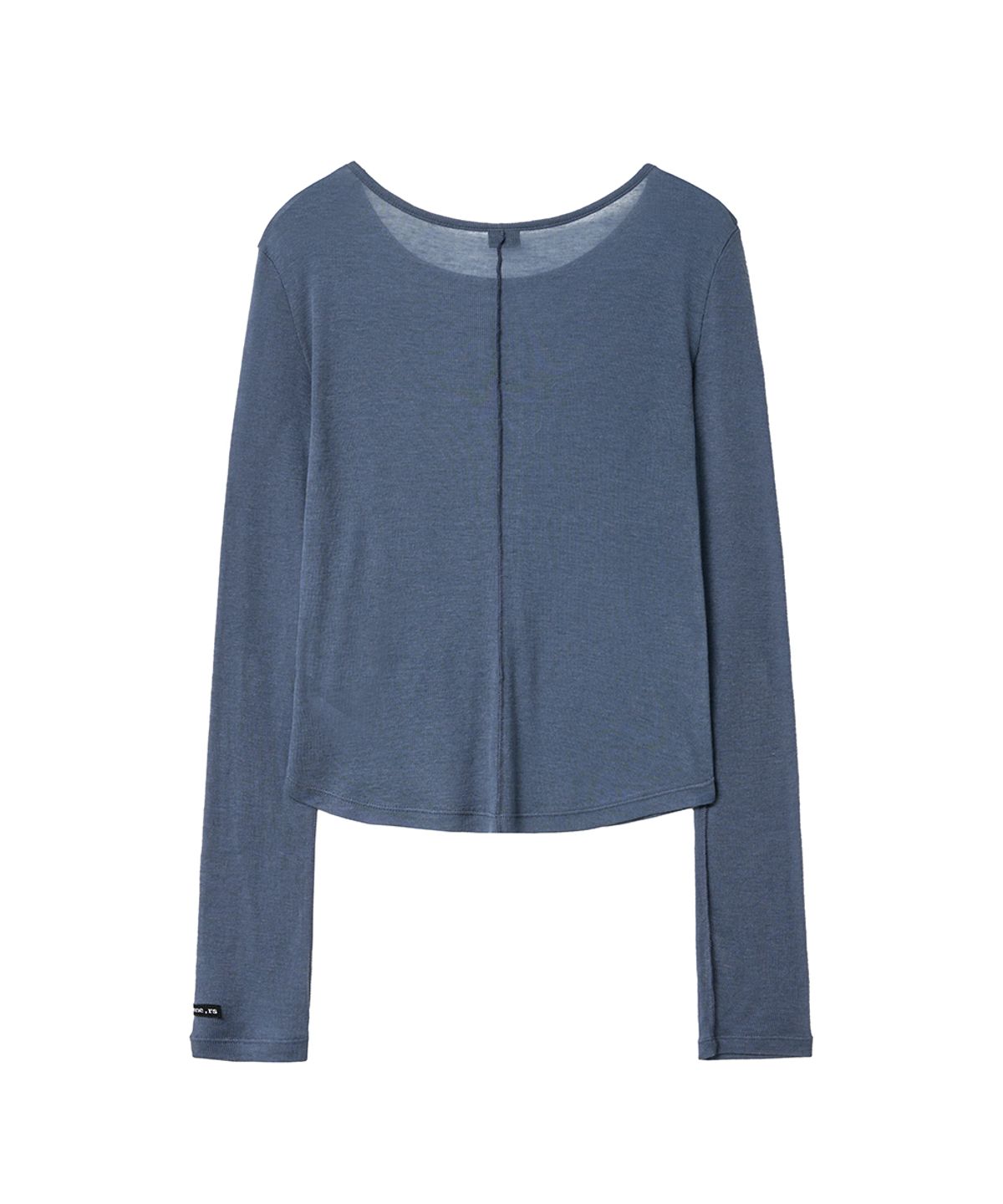 렌세(RENSE) Sheer Layered Long Sleeve Tee Deep Blue
