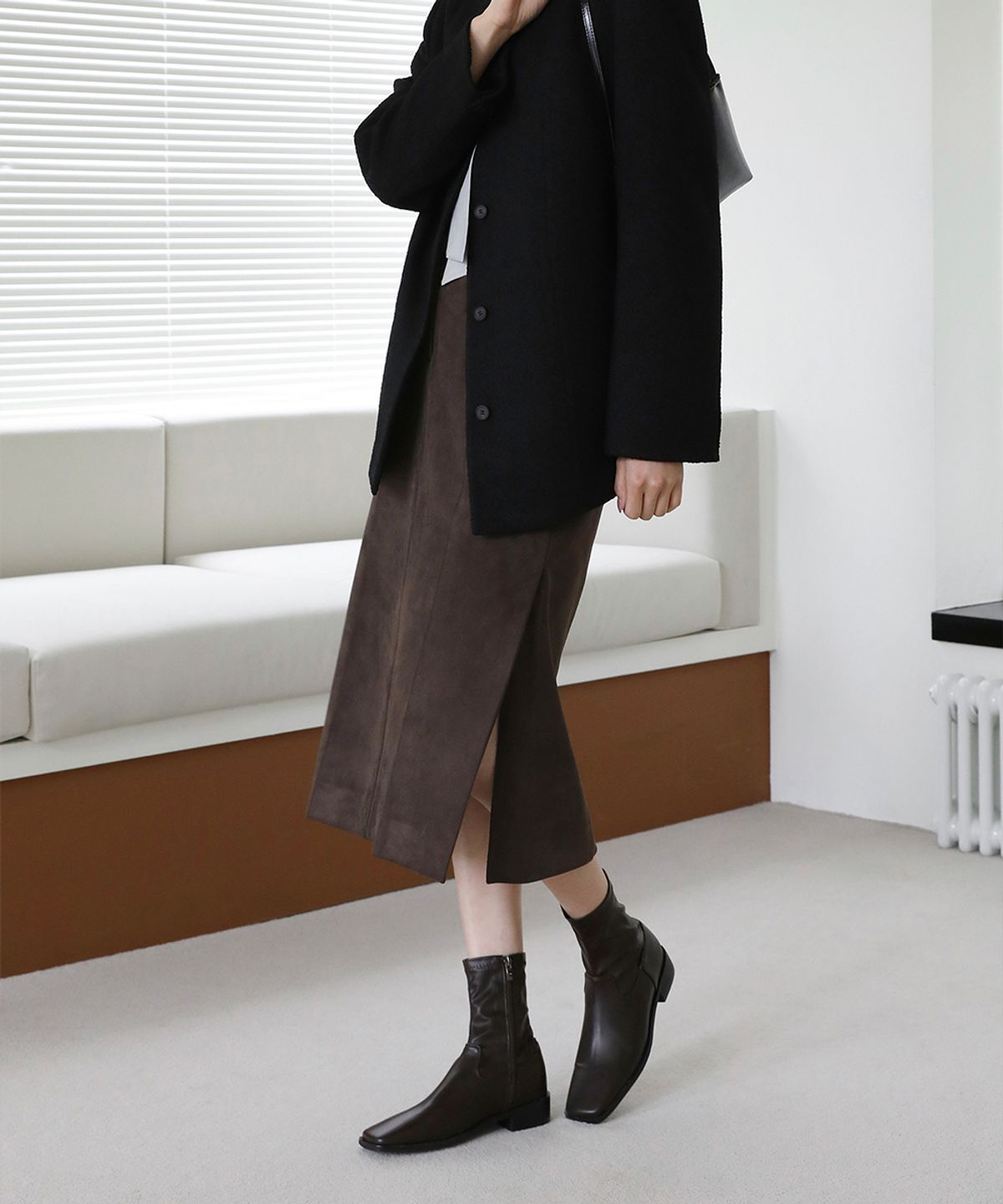 사뿐(SAPPUN) 메티아 스퀘어 삭스 앵클부츠 (3cm)