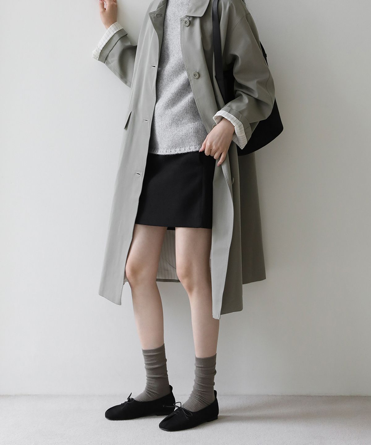 사뿐(SAPPUN) 티모린 스웨이드 리본 플랫슈즈 (1.5cm)