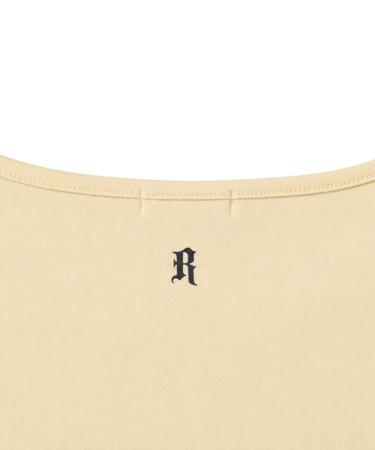러닝하이(RUNNINGHIGH) 레터링 슬림 L/S 티 [옐로우]