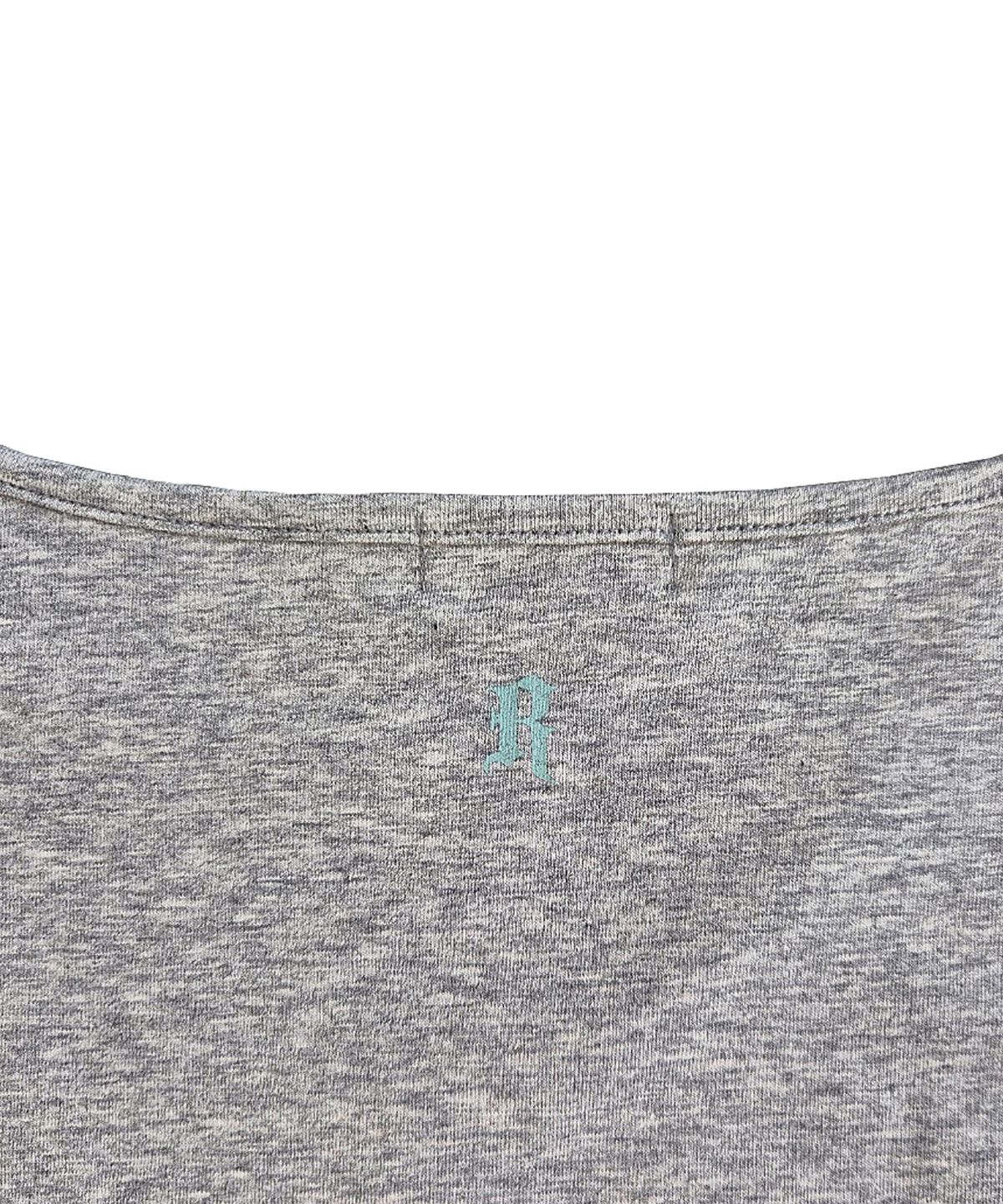 러닝하이(RUNNINGHIGH) 레터링 슬림 L/S 티 [멜란지 그레이]