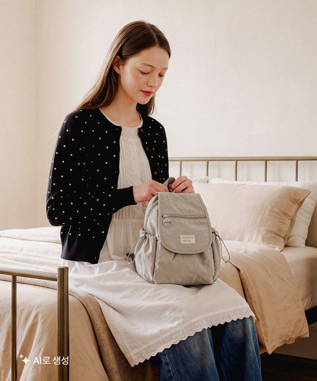 마스마룰즈(MASMARULEZ) mini ver. Easy flap backpack_Gray
