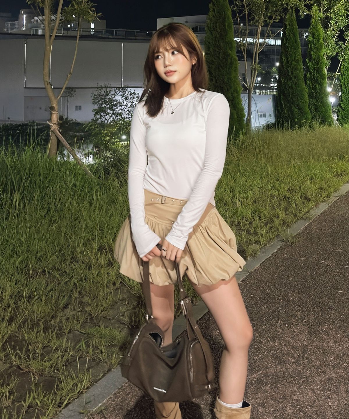 마스마룰즈(MASMARULEZ) Bolt buckle bag_Dark Brown