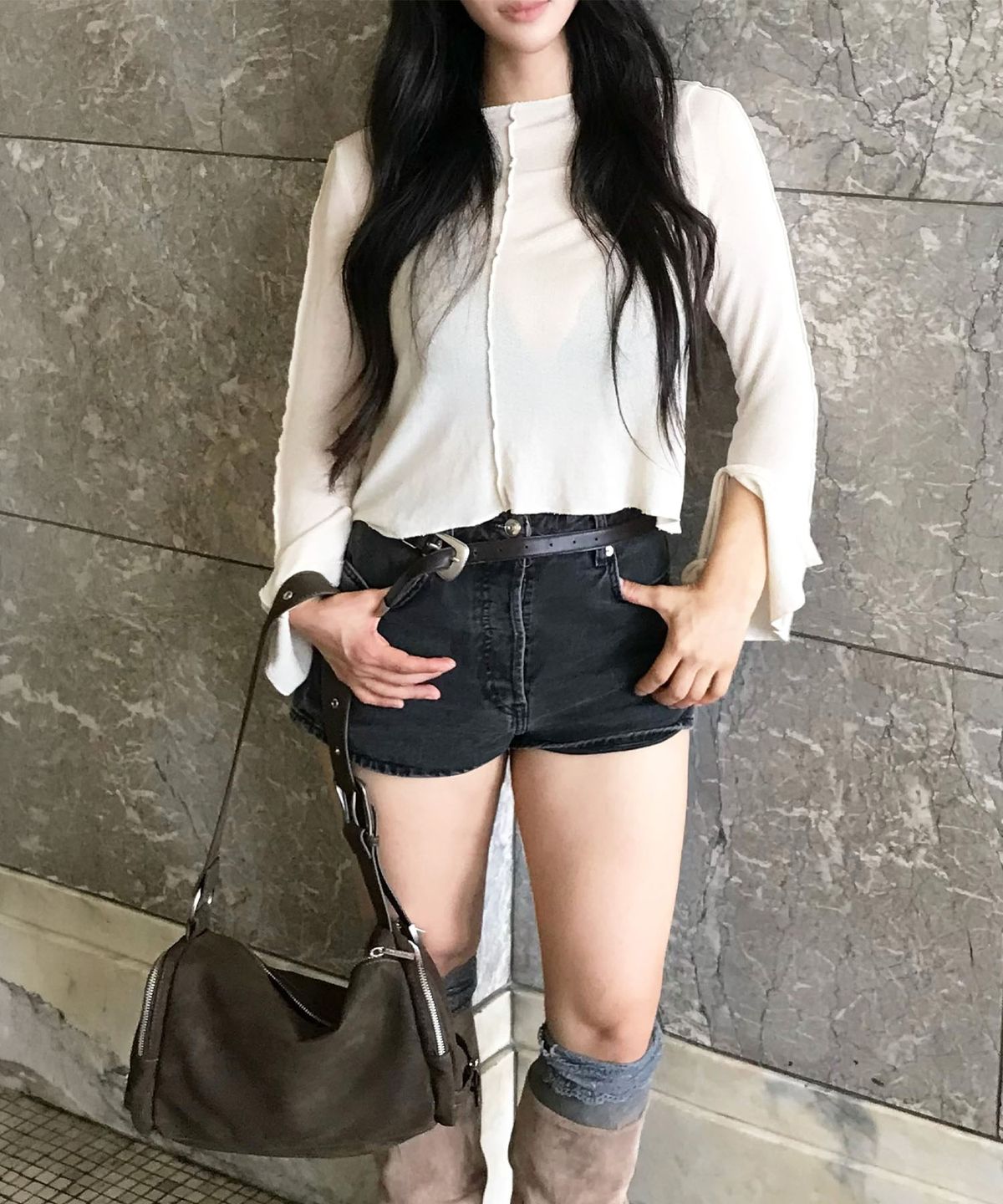 마스마룰즈(MASMARULEZ) Bolt buckle bag_Dark Brown