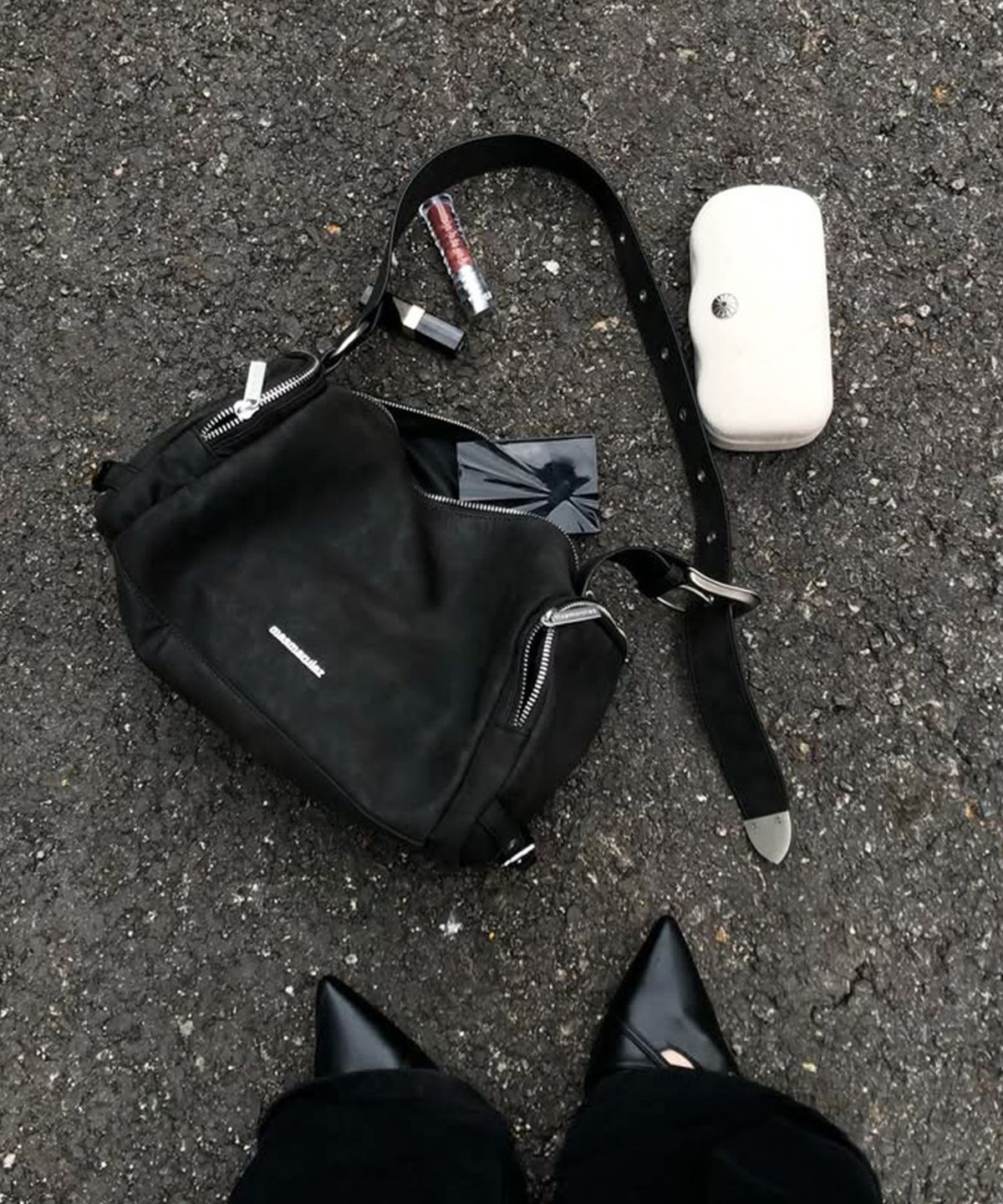 마스마룰즈(MASMARULEZ) Bolt buckle bag_Dark Gray