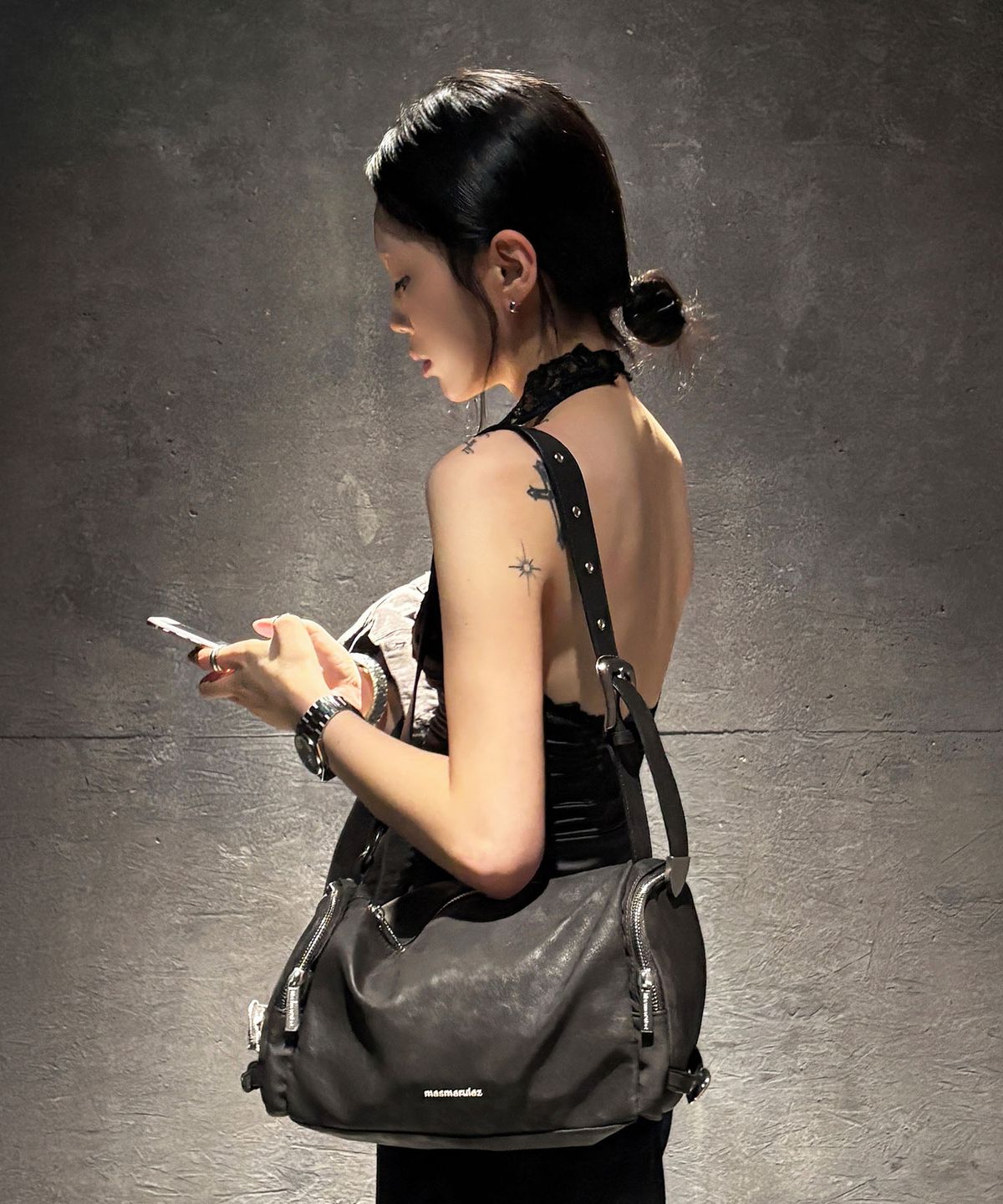 마스마룰즈(MASMARULEZ) Bolt buckle bag_Dark Gray
