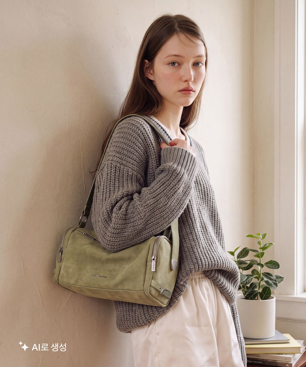 마스마룰즈(MASMARULEZ) Bolt buckle bag_Olive Green