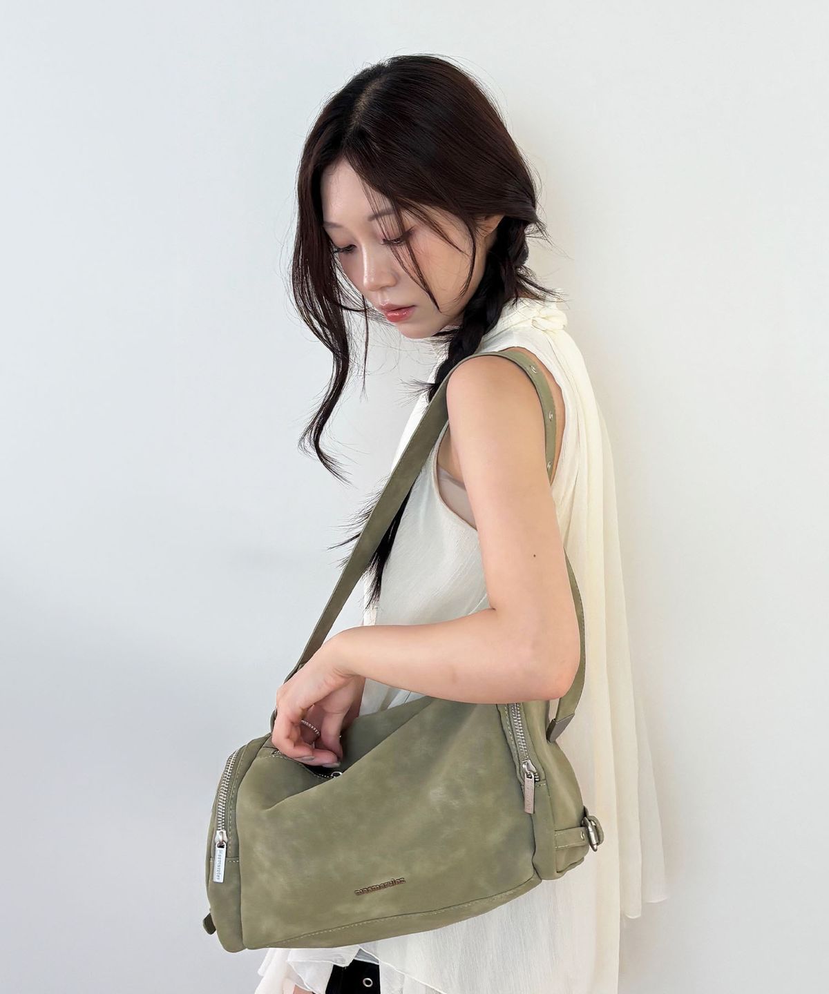 마스마룰즈(MASMARULEZ) Bolt buckle bag_Olive Green