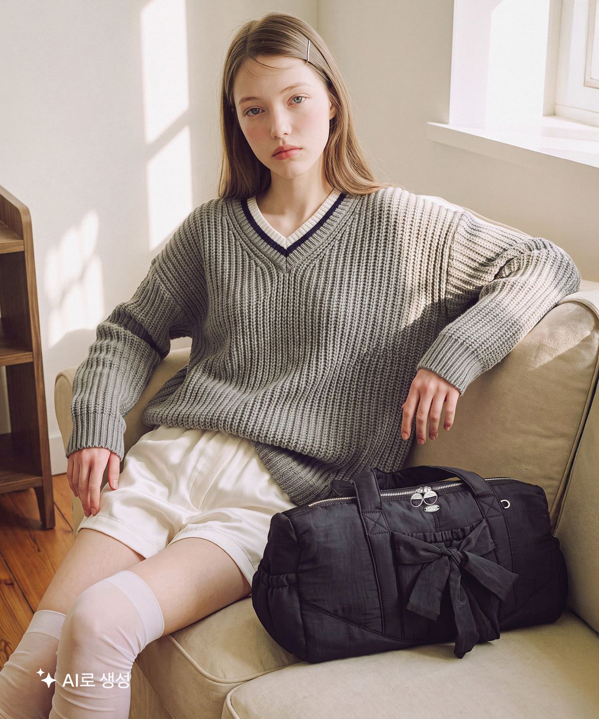 마스마룰즈(MASMARULEZ) Breeze ribbon duffel bag_Black
