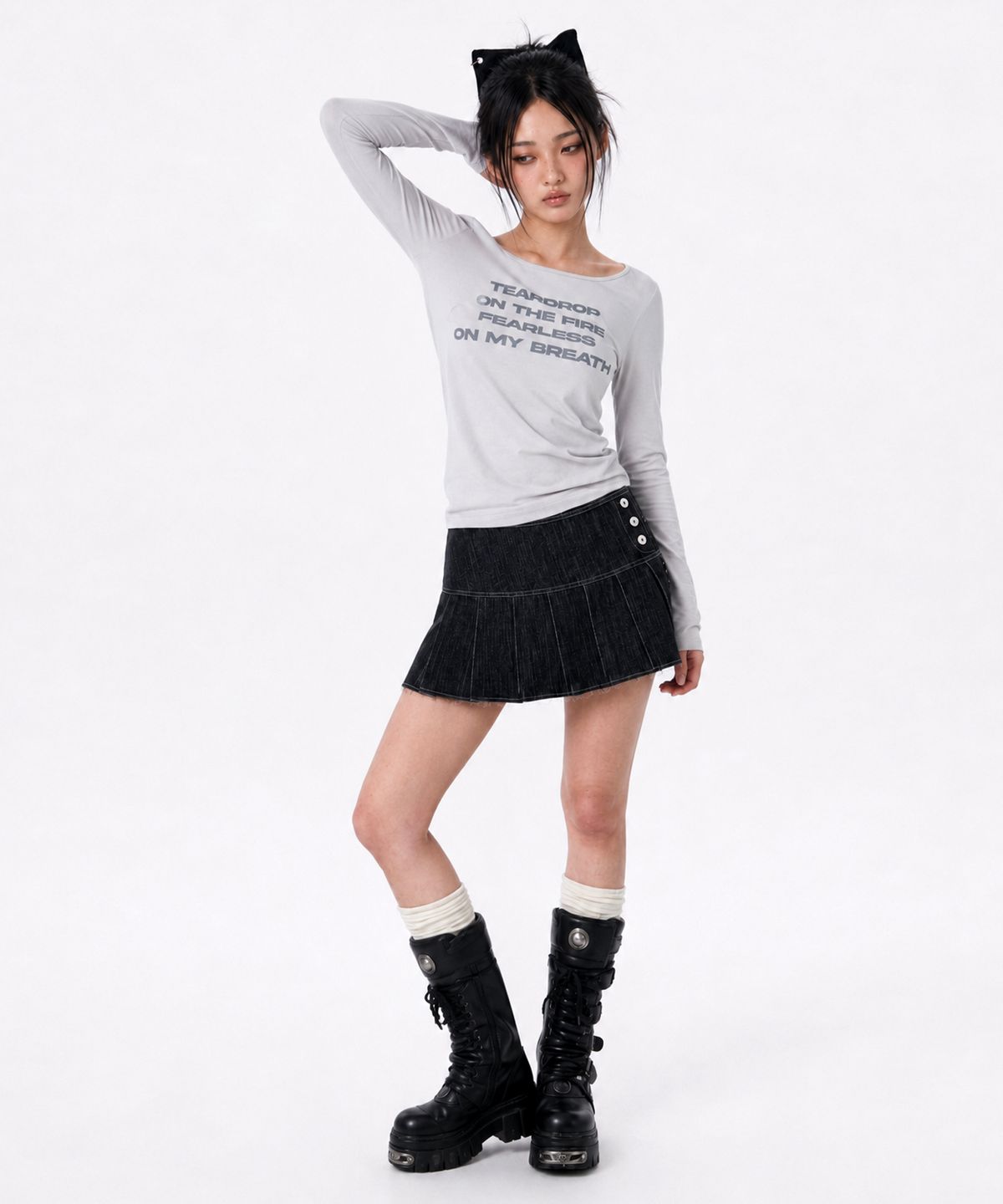러닝하이(RUNNINGHIGH) 레더 스퀘어 스크런치 [블랙]